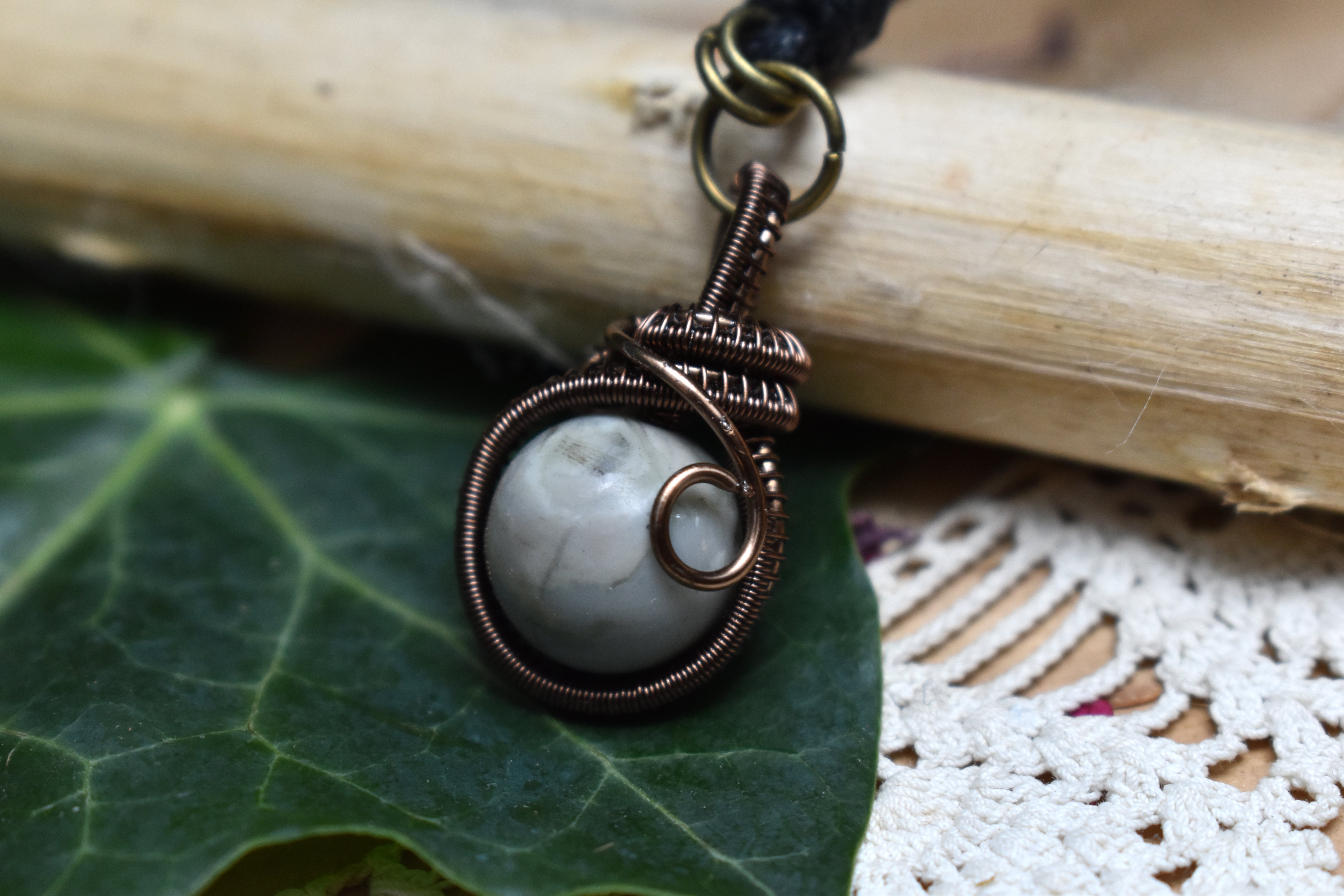 Pendentif ~Fidget~ Agate Blanche 