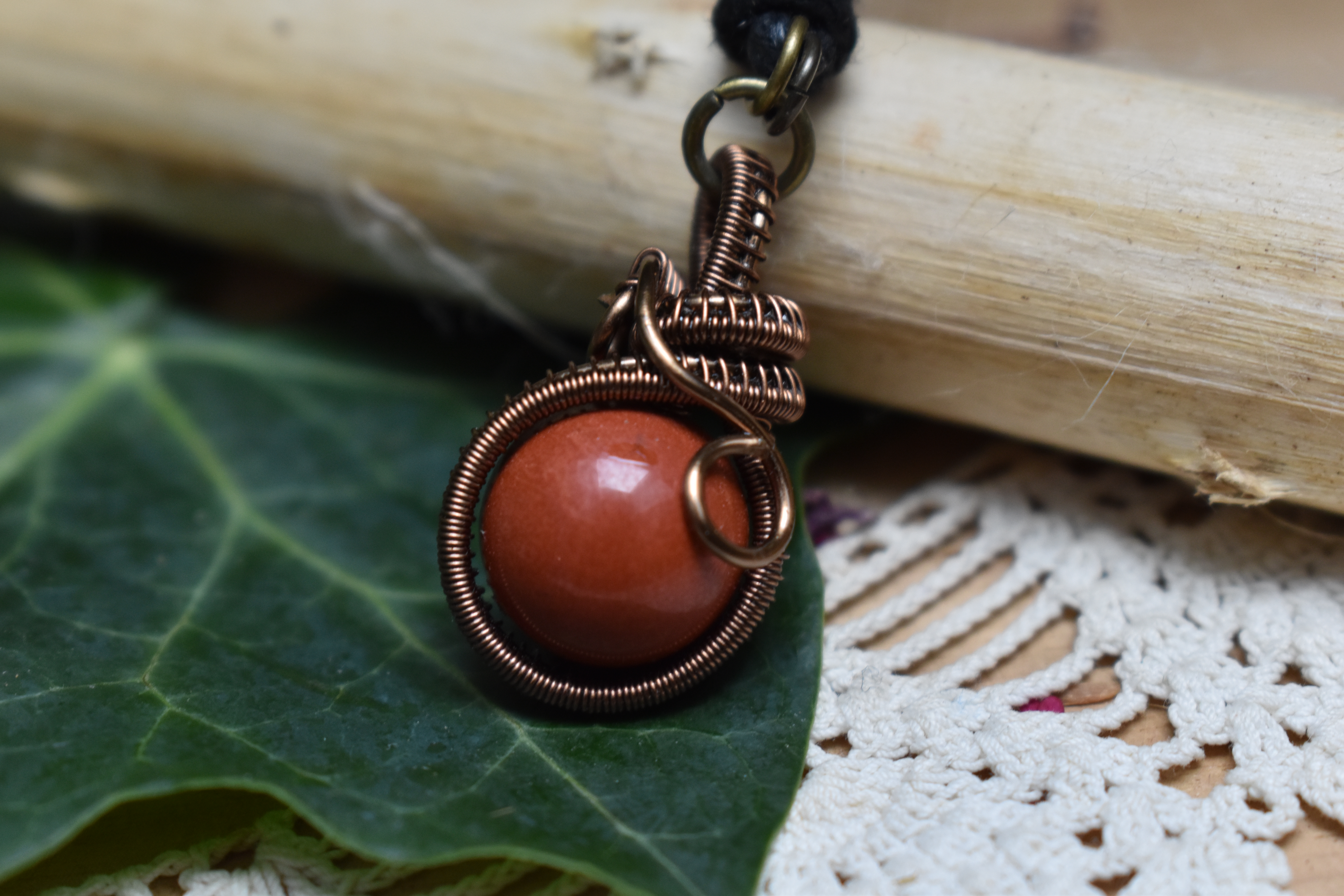Pendentif ~Fidget~ Jaspe Rouge 