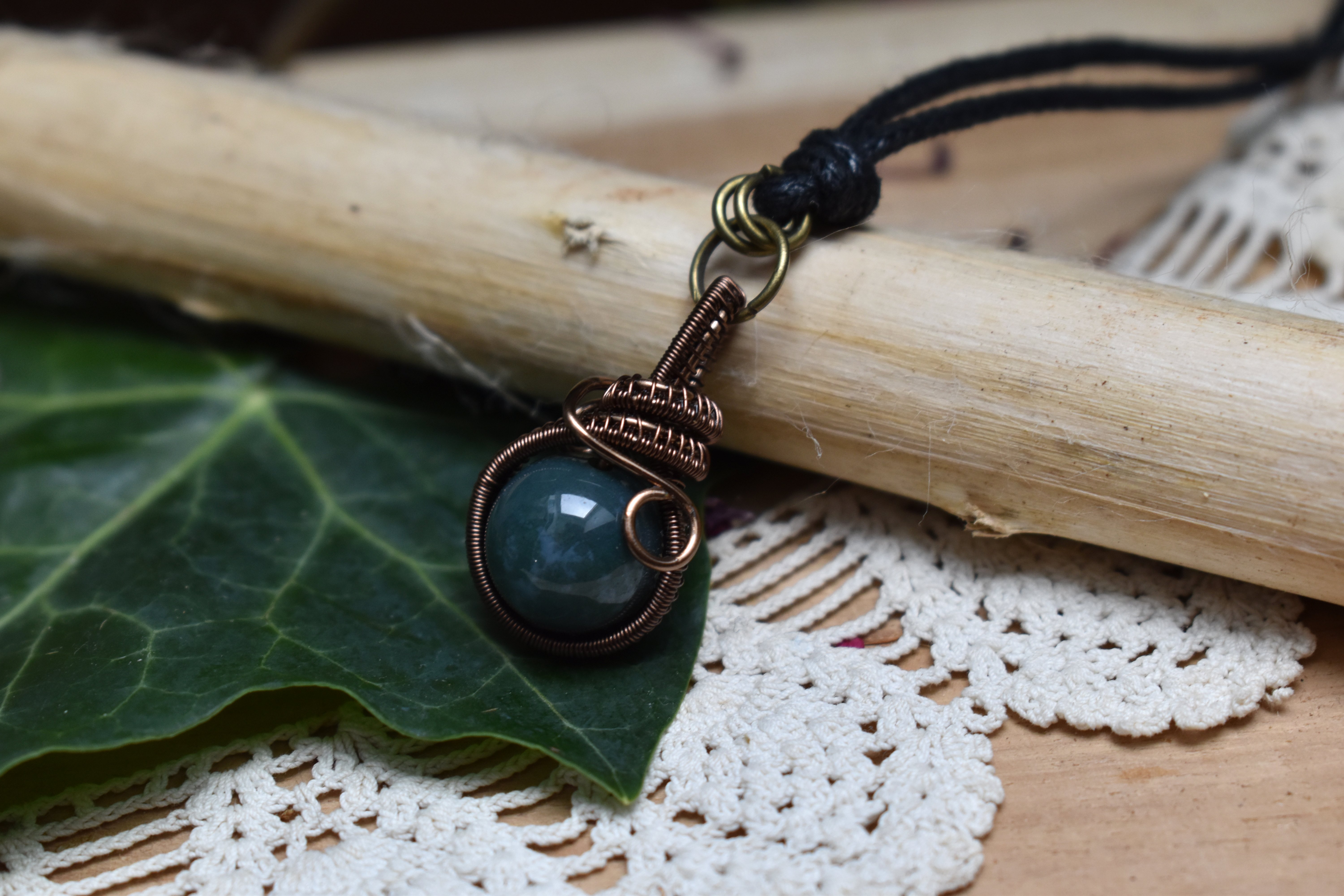 Pendentif ~Fidget~ Agate Mousse