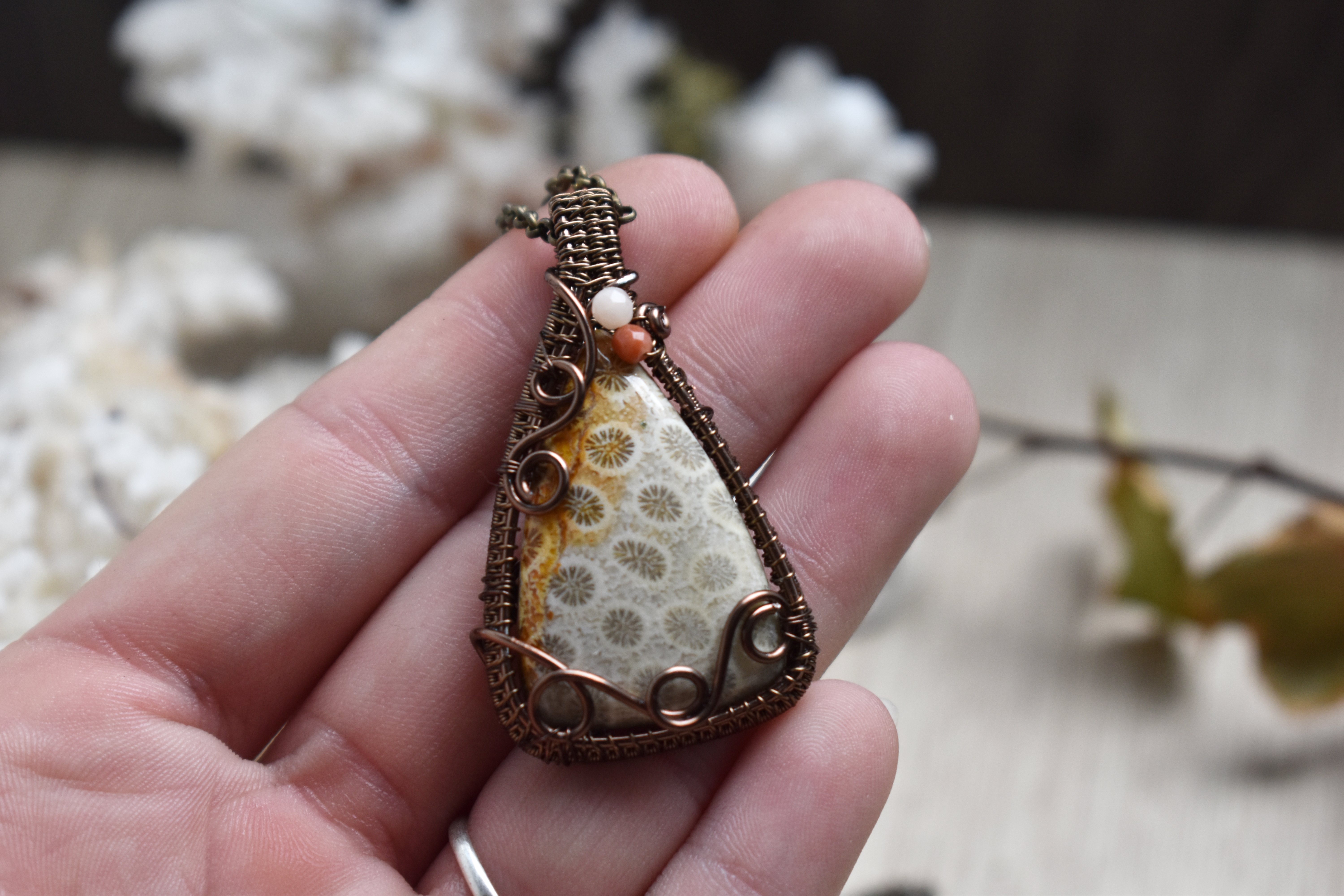 Collier ~Récifs Coraliens~ Corail Fossilisé