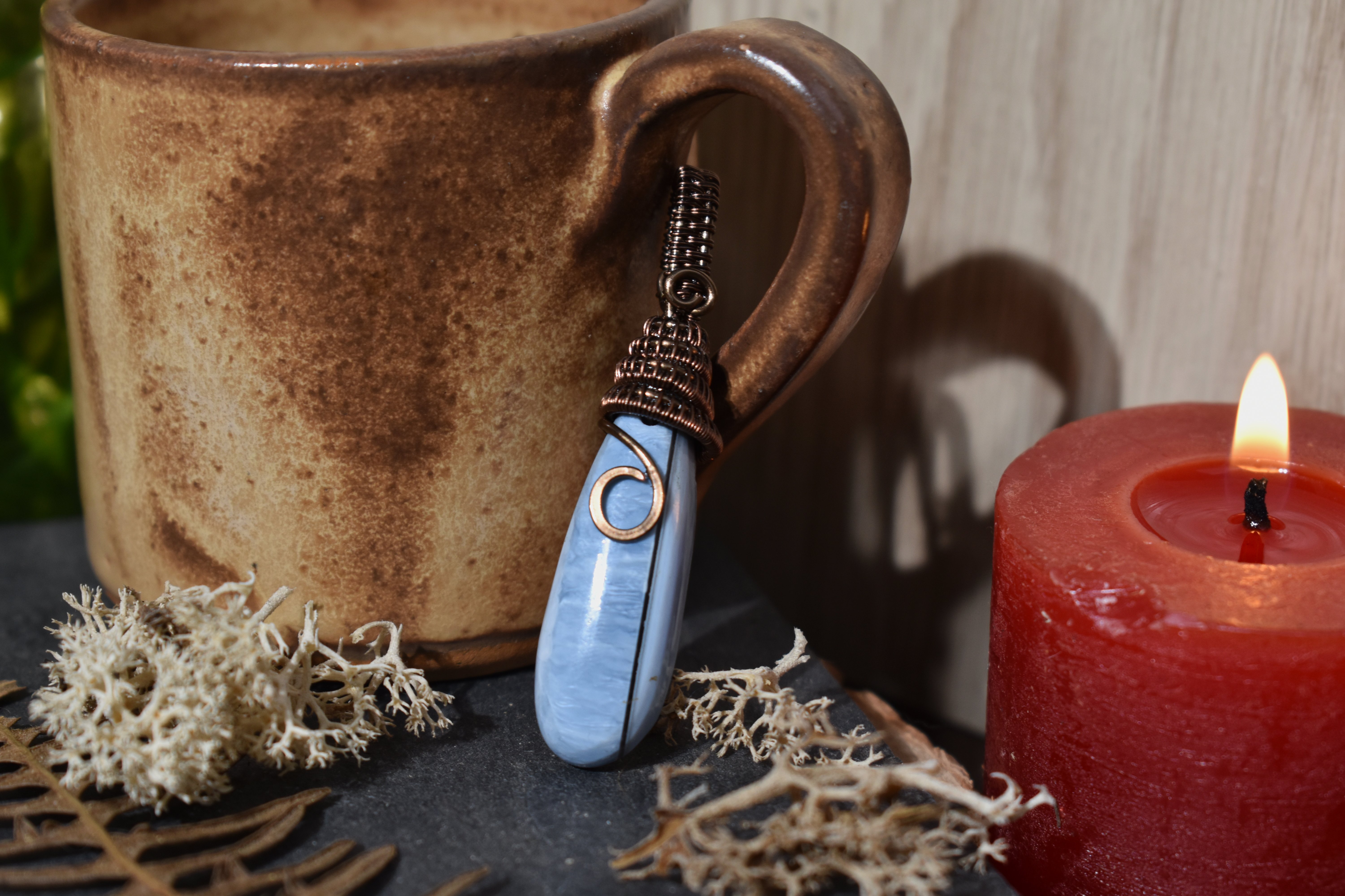 Pendentif ~Gardien du Souffle~ Opale Bleue 