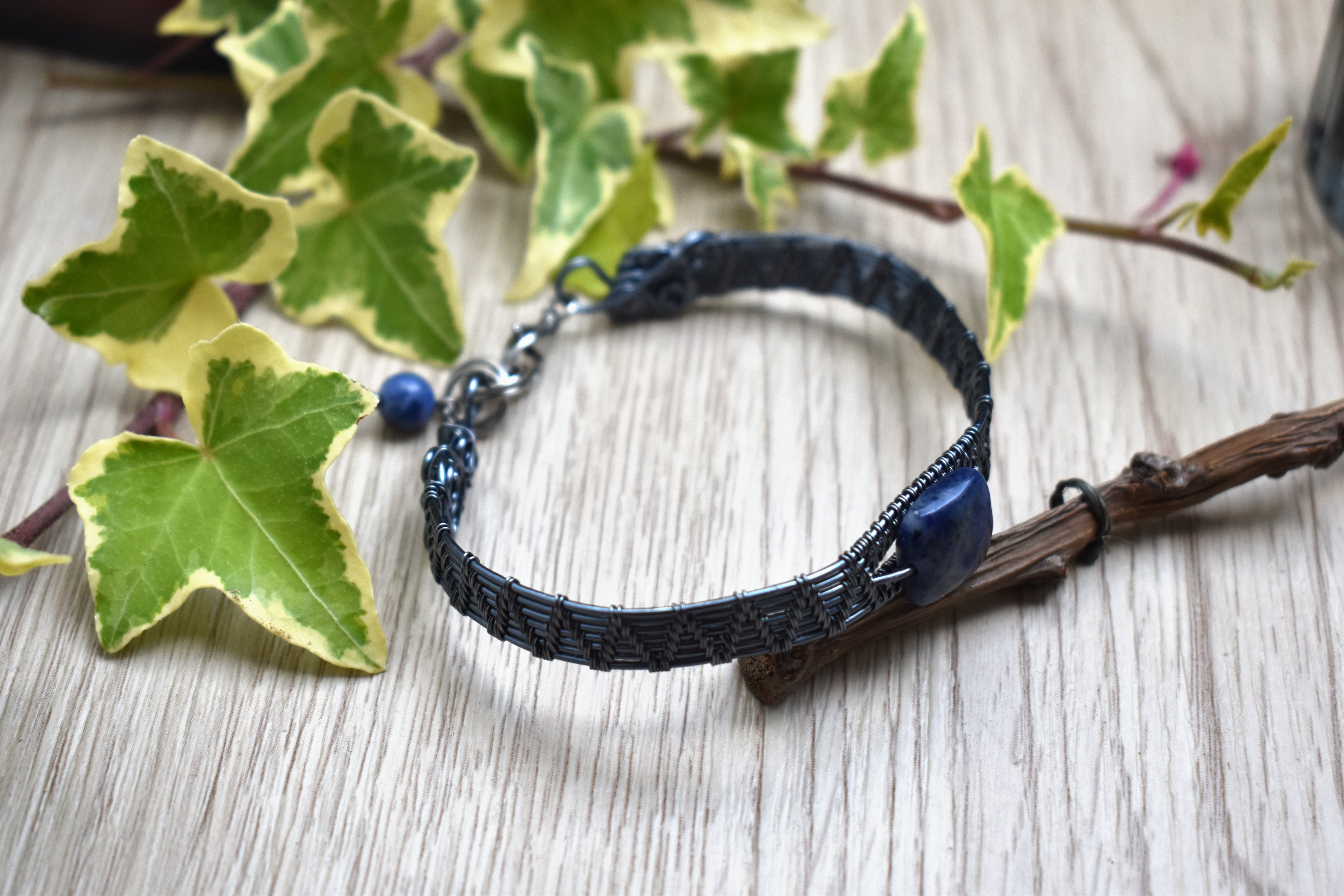 Bracelet ~Eclat d'Acier~ Lapis Lazuli