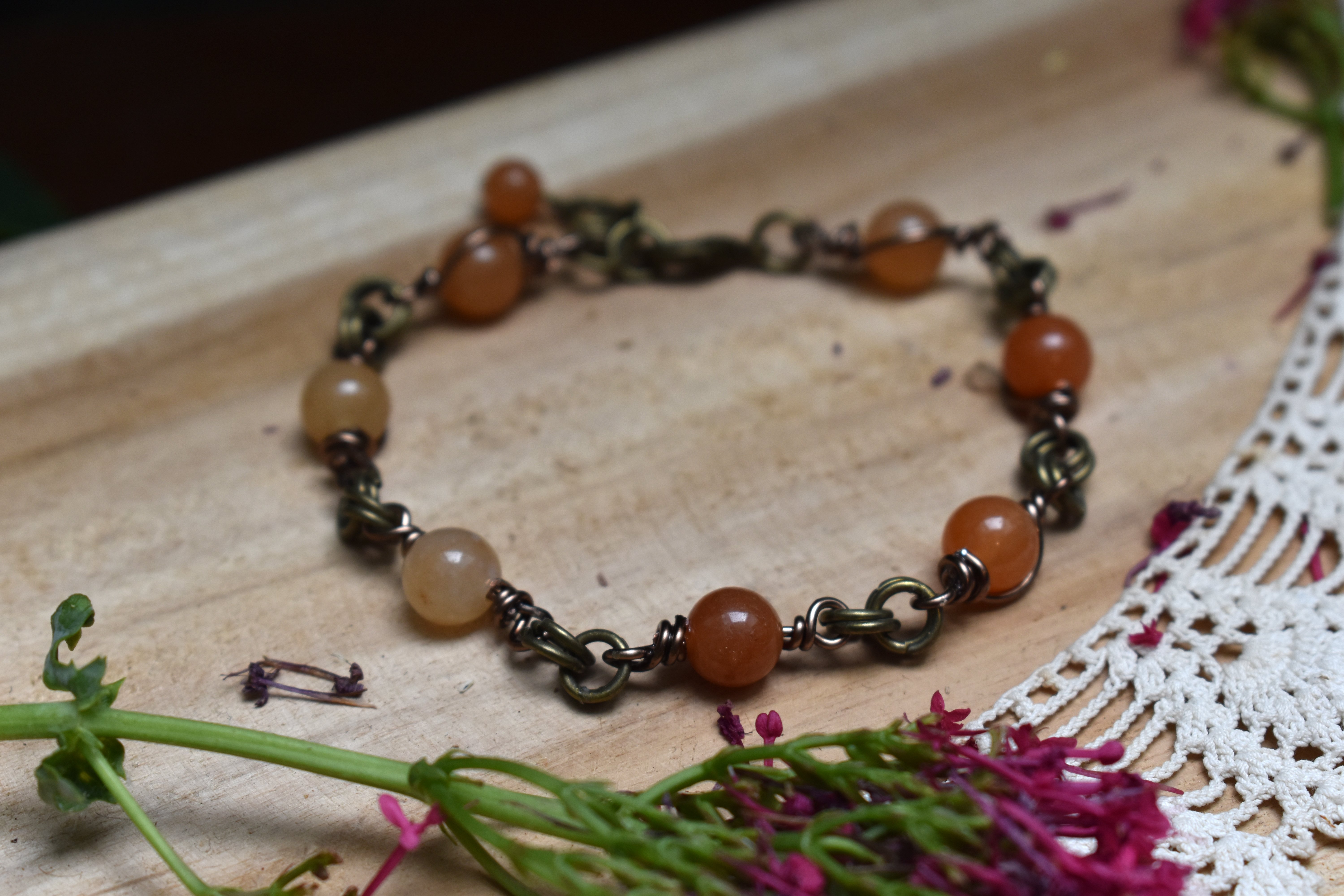 Bracelet ~Perséphone~ Aventurine Orange 