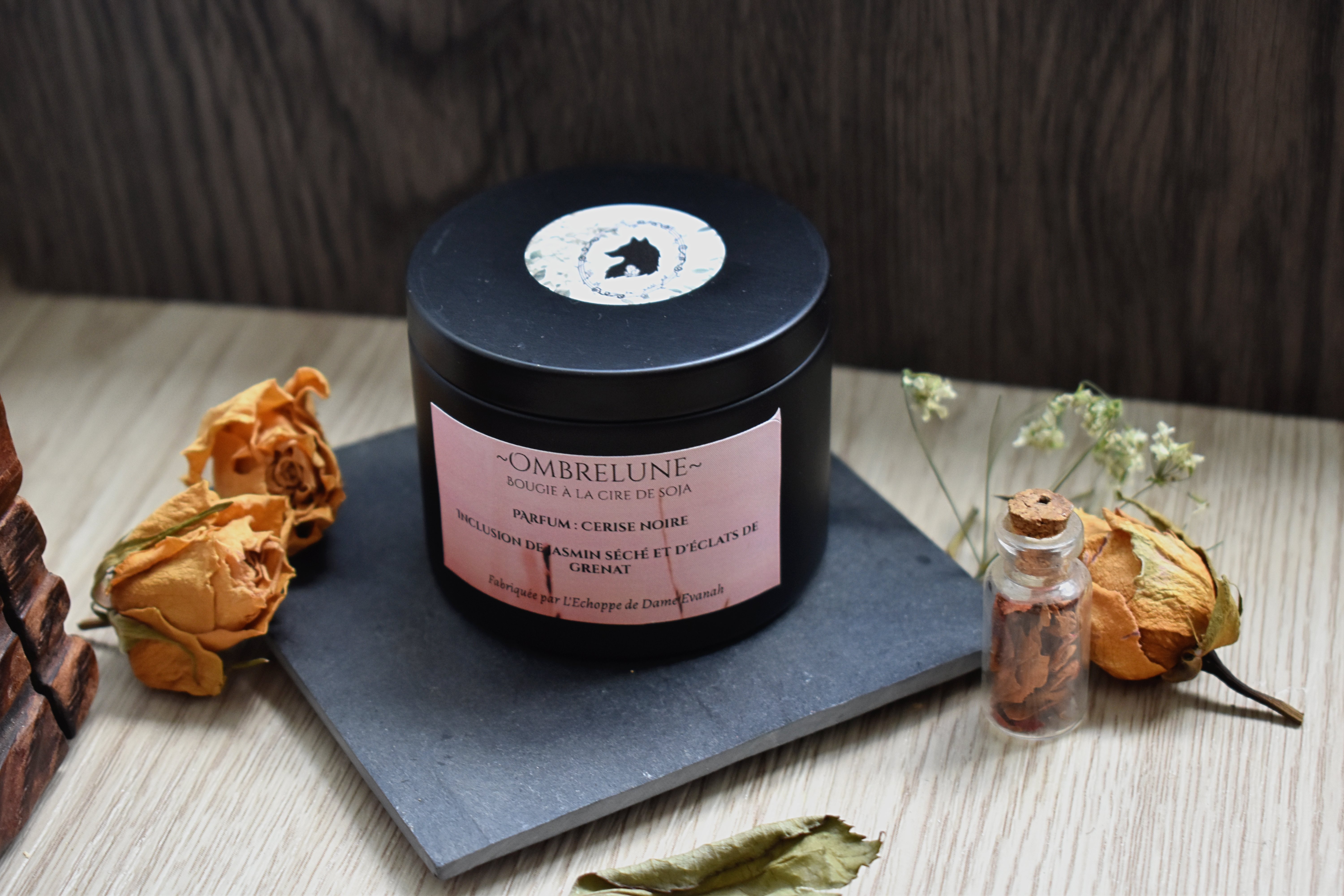 Bougie ~Ombrelune~ Cerise Noire / 100g