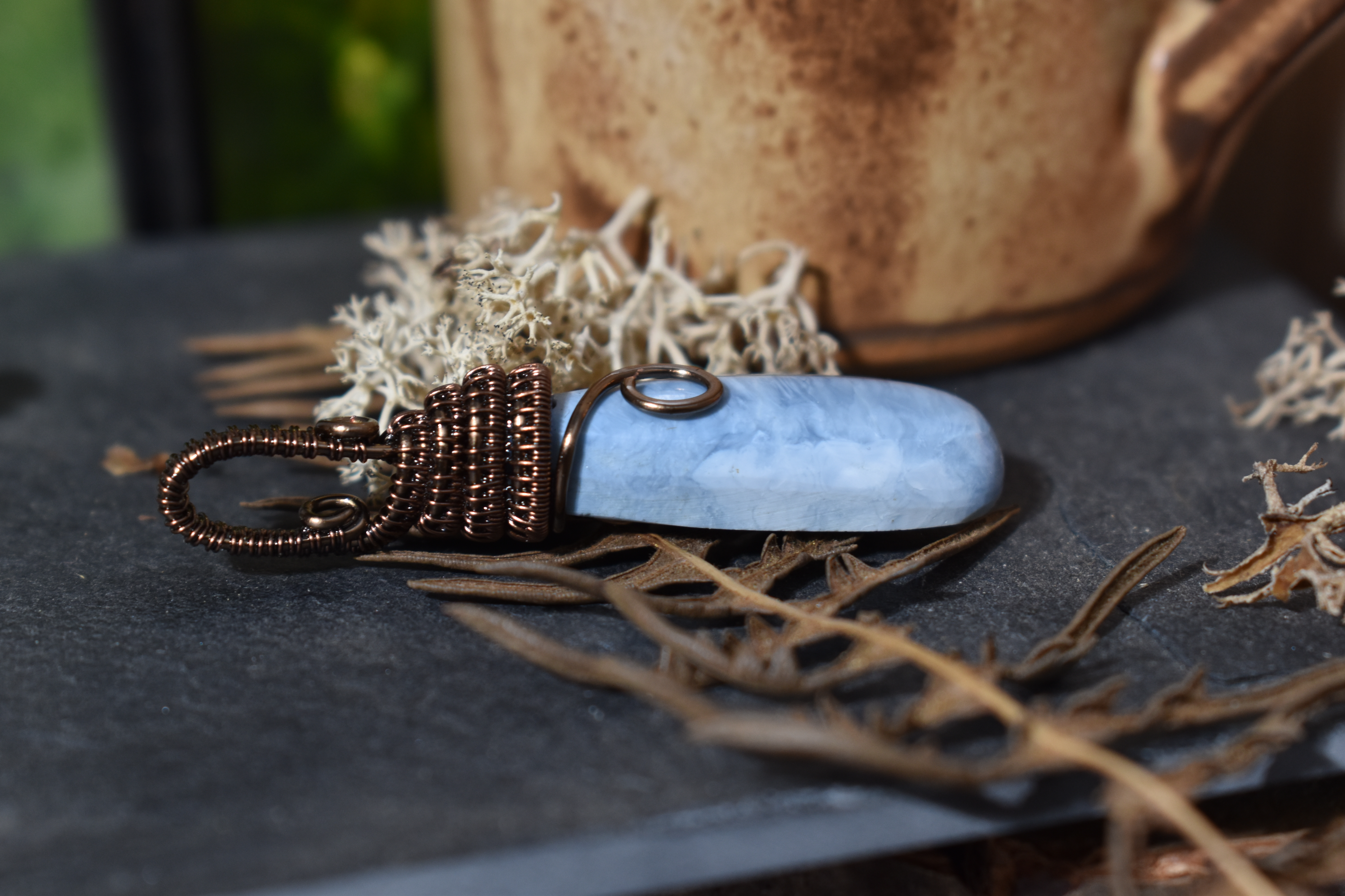 Pendentif ~Gardien du Souffle~ Opale Bleue 