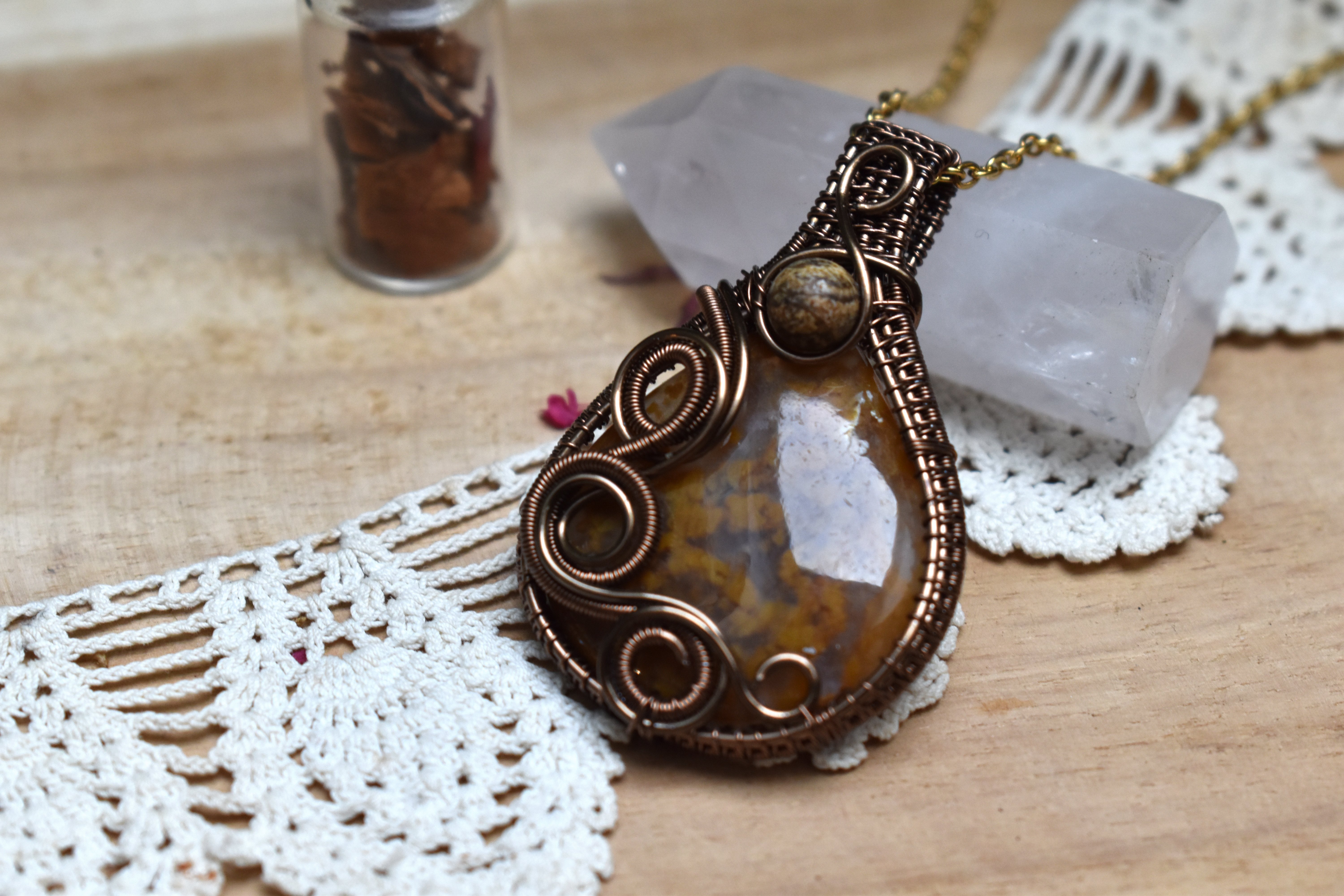 Collier ~Athéna~ Agate Mousse