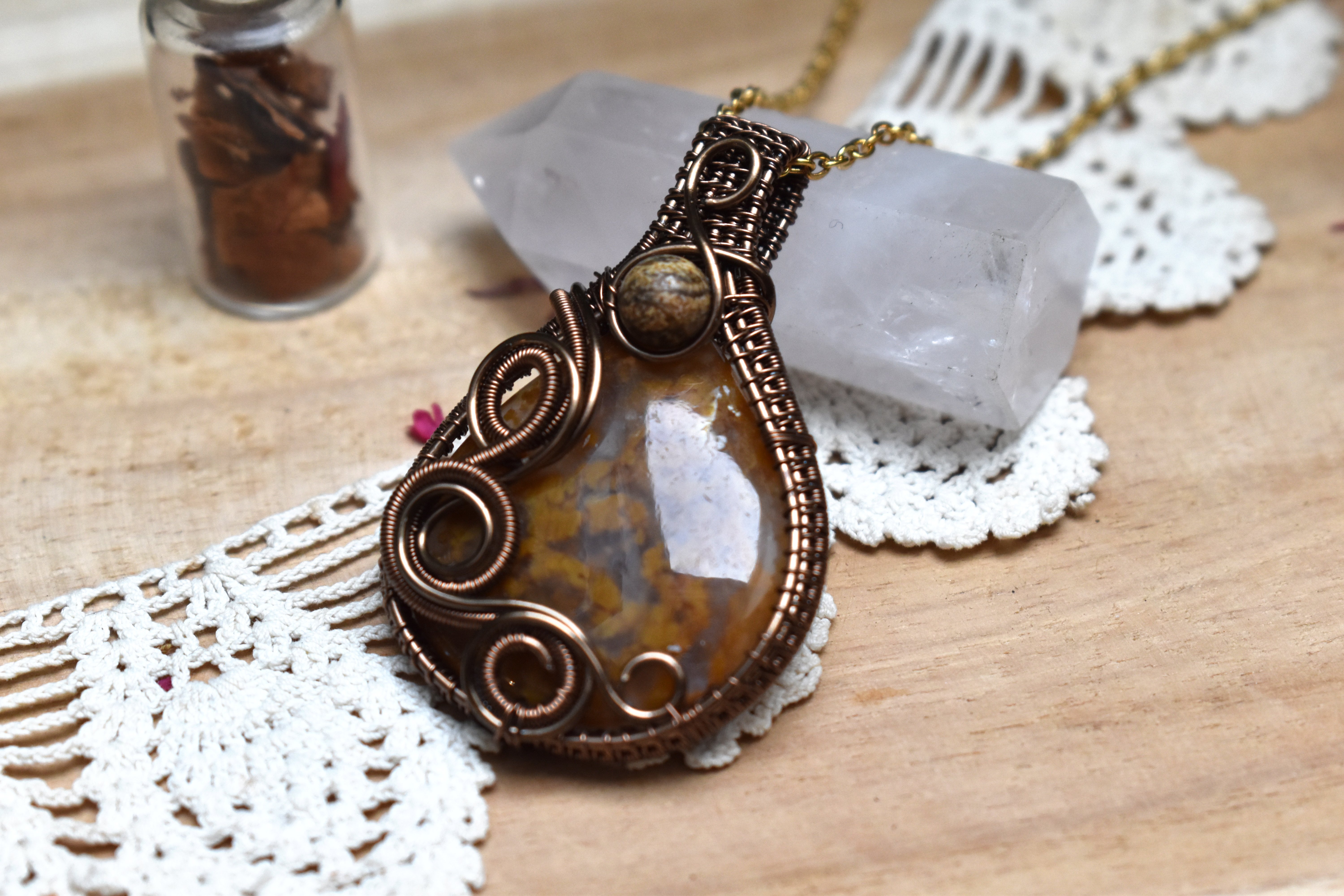 Collier ~Athéna~ Agate Mousse