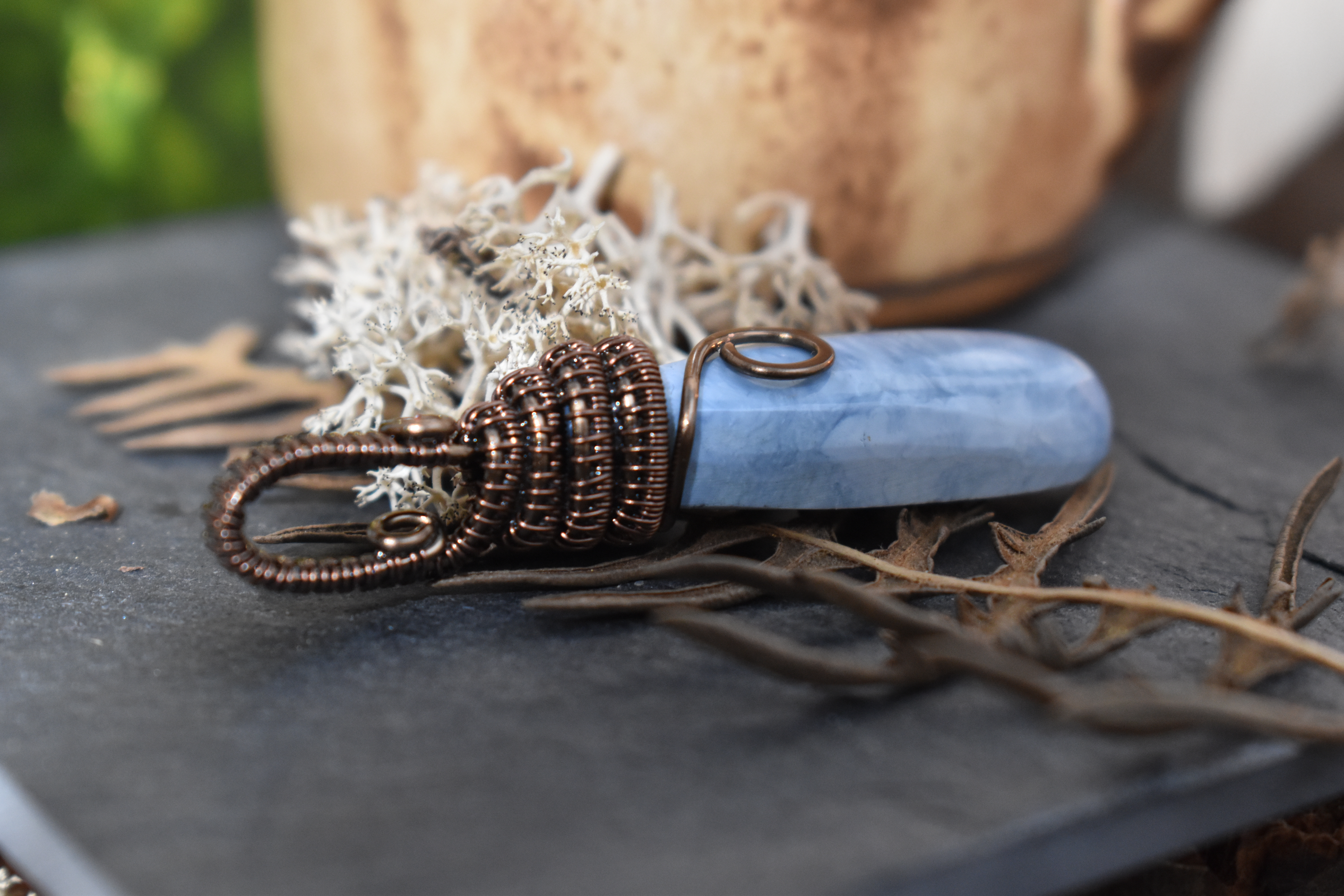 Pendentif ~Gardien du Souffle~ Opale Bleue 