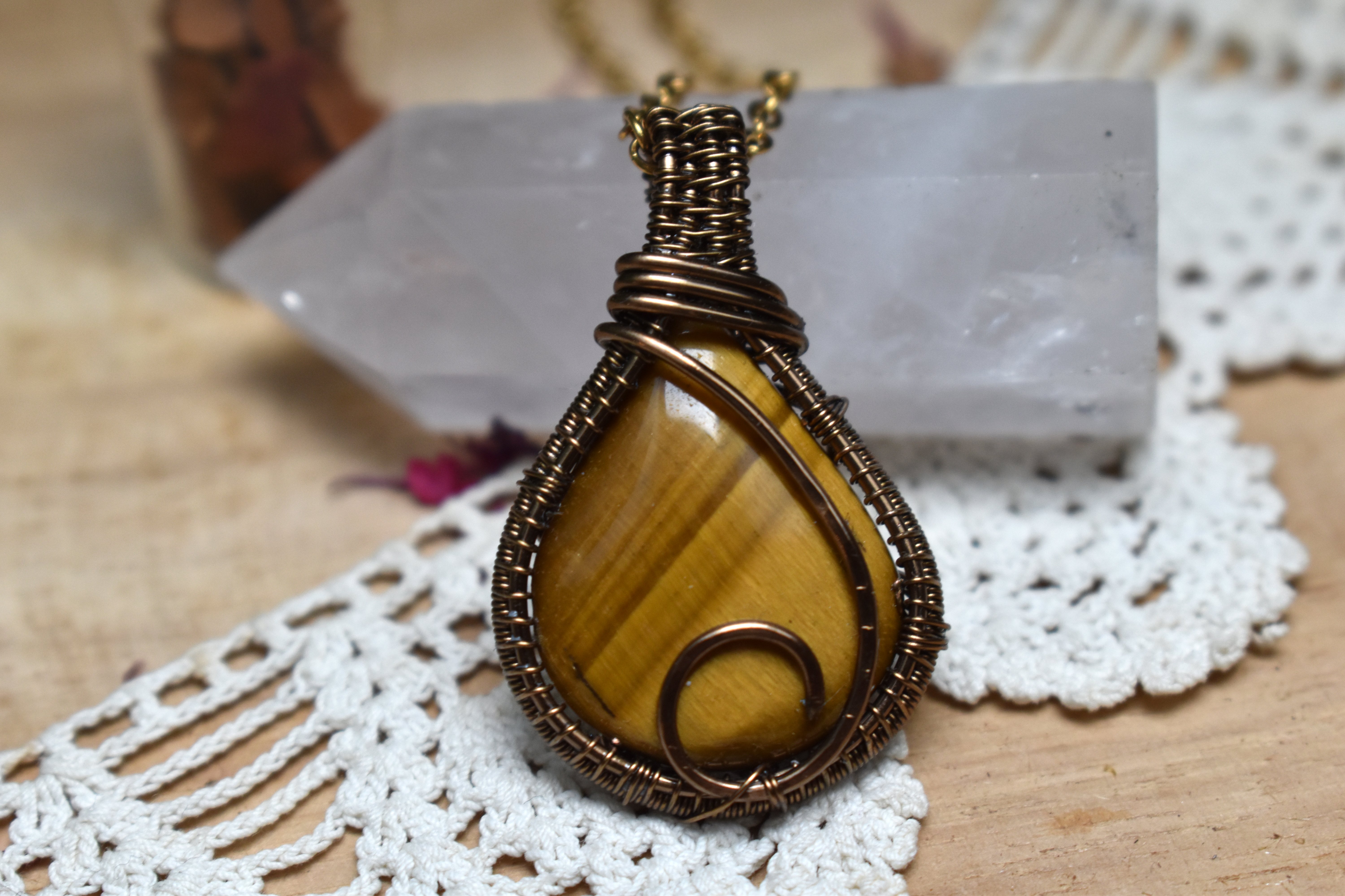 Collier ~Athéna~ Oeil de Tigre 