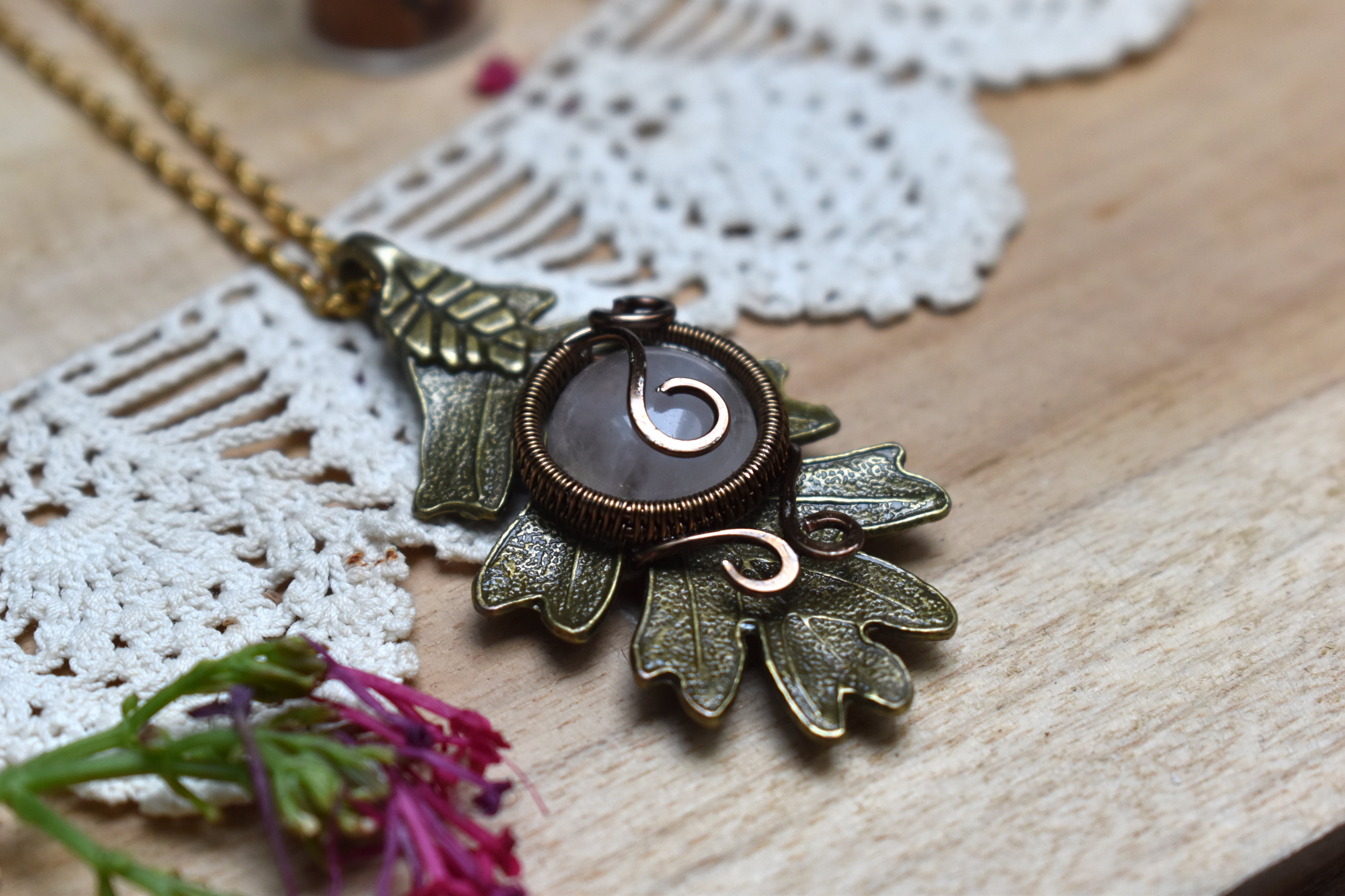 Collier ~Cérès~ Quartz Rose 