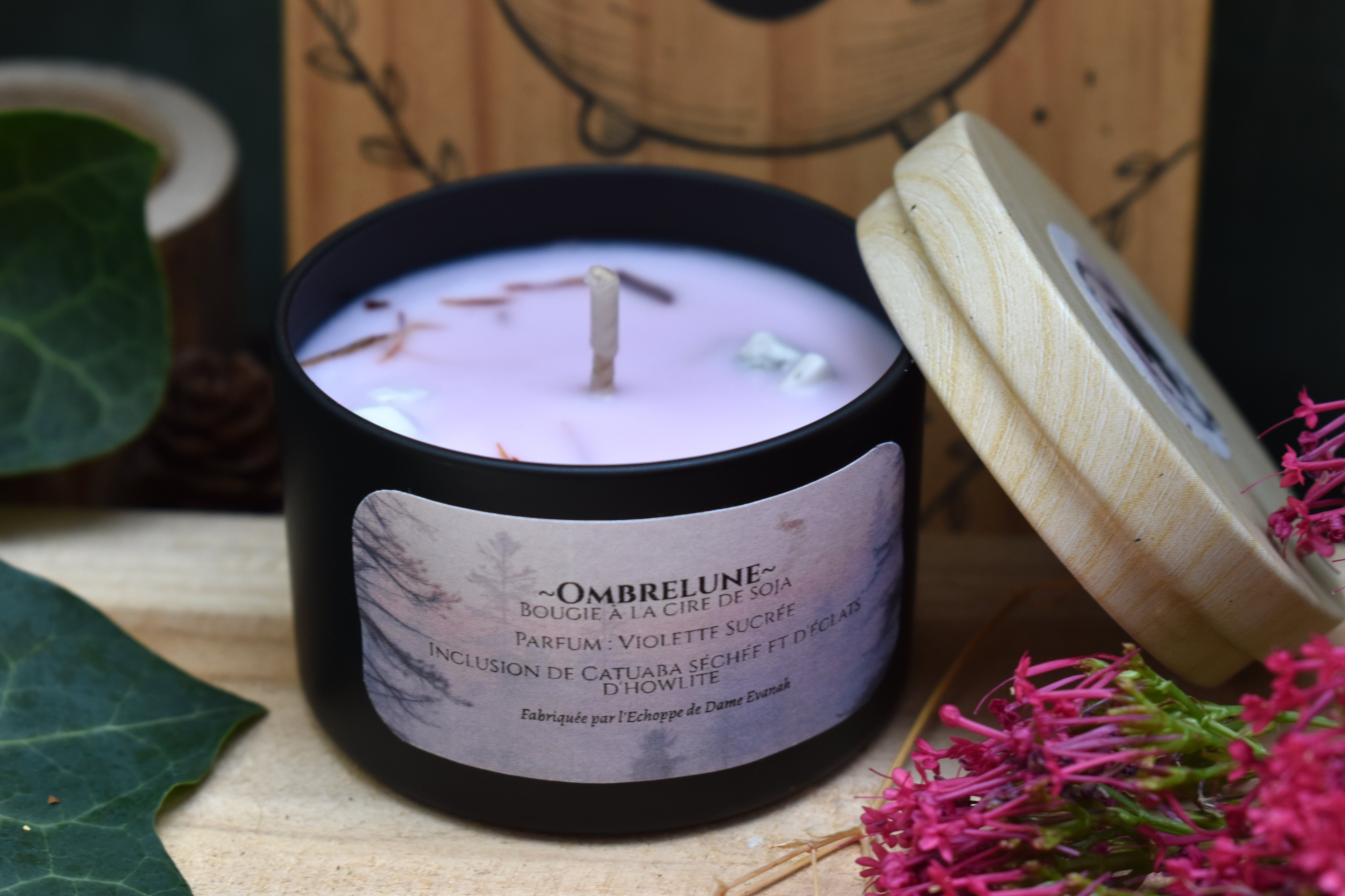 Bougie ~Ombrelune~ Violette Sucrée