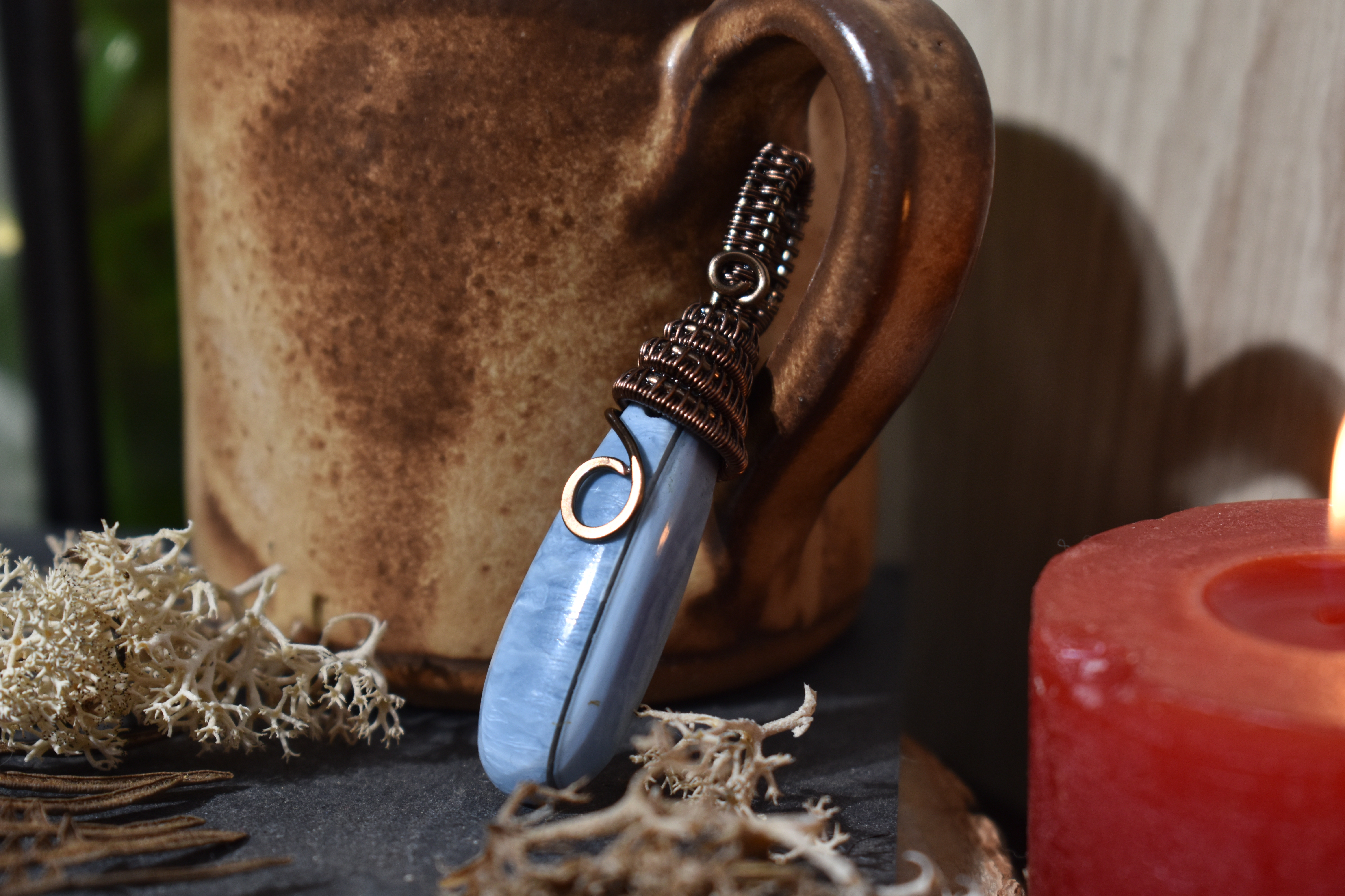 Pendentif ~Gardien du Souffle~ Opale Bleue