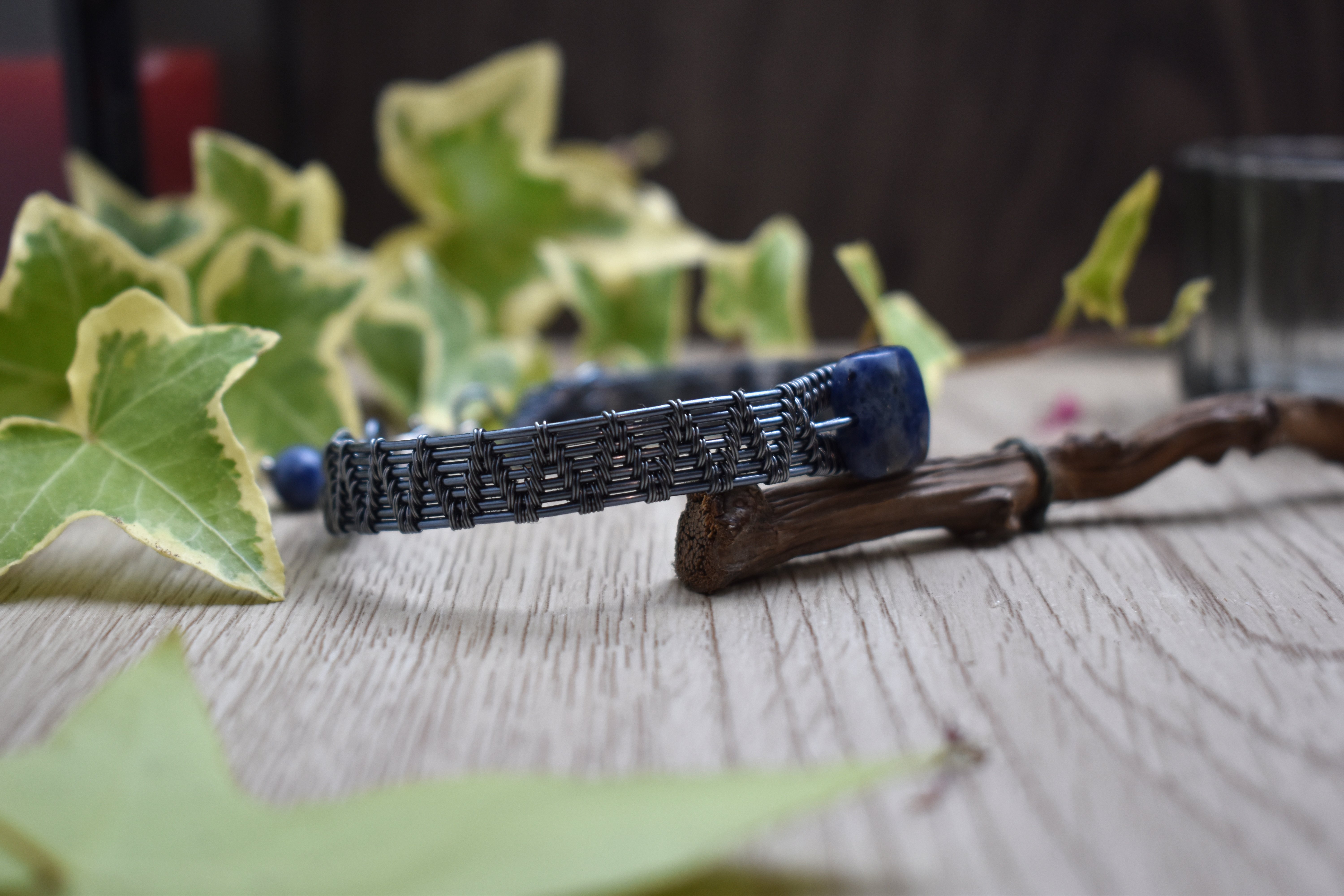Bracelet ~Eclat d'Acier~ Lapis Lazuli