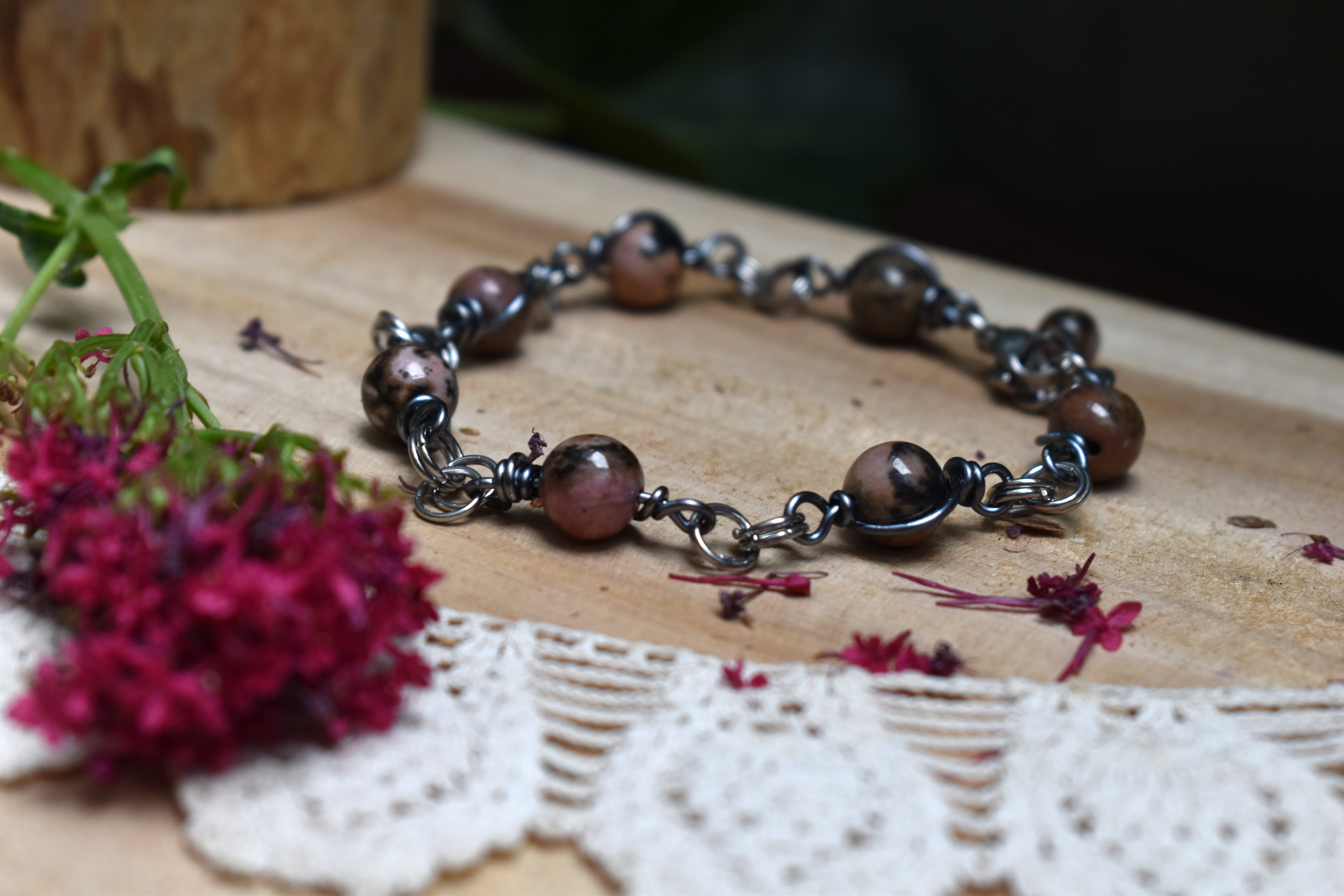 Bracelet ~Perséphone~ Rhodonite