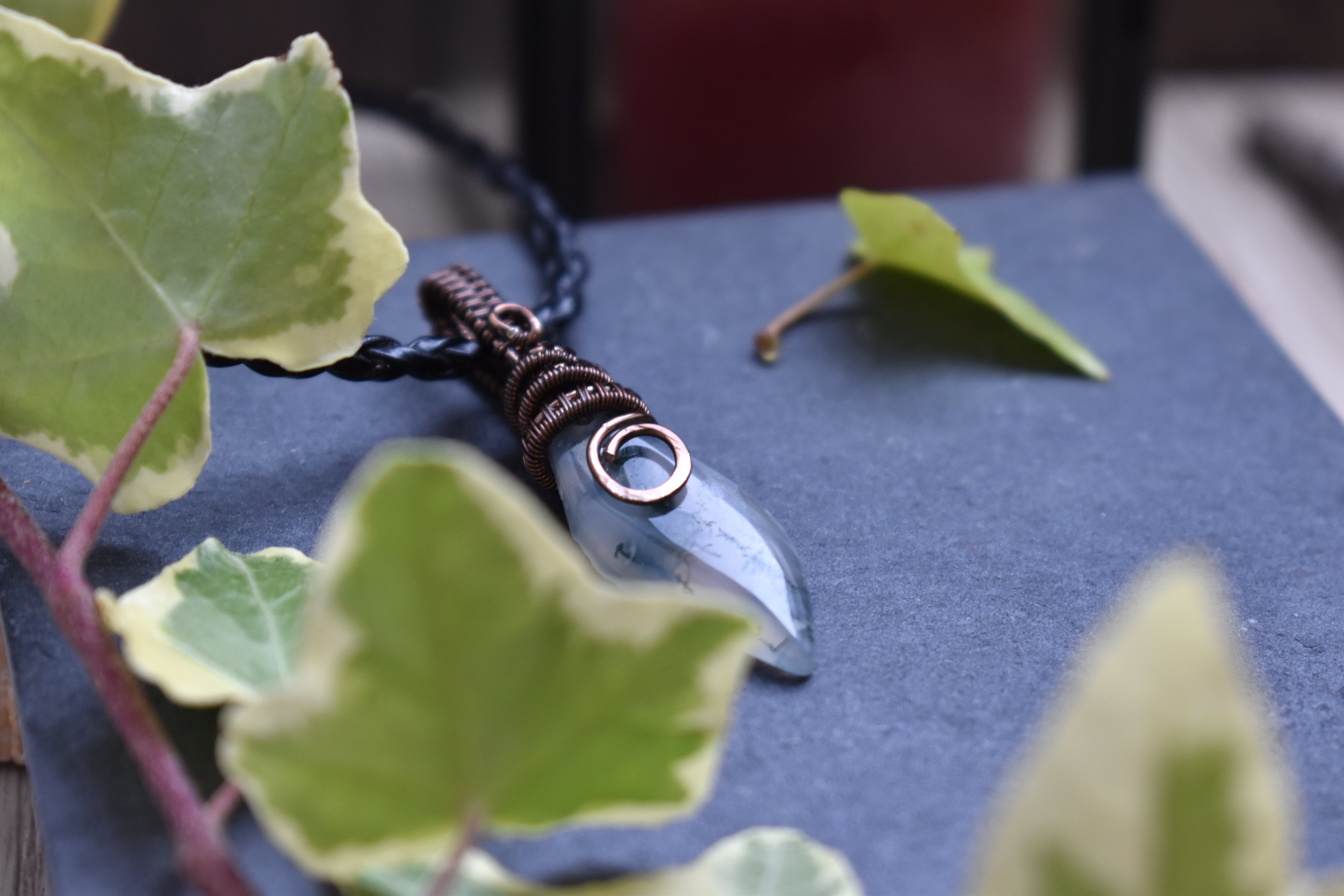 Pendentif ~Gardien du Souffle~ Agate Mousse 