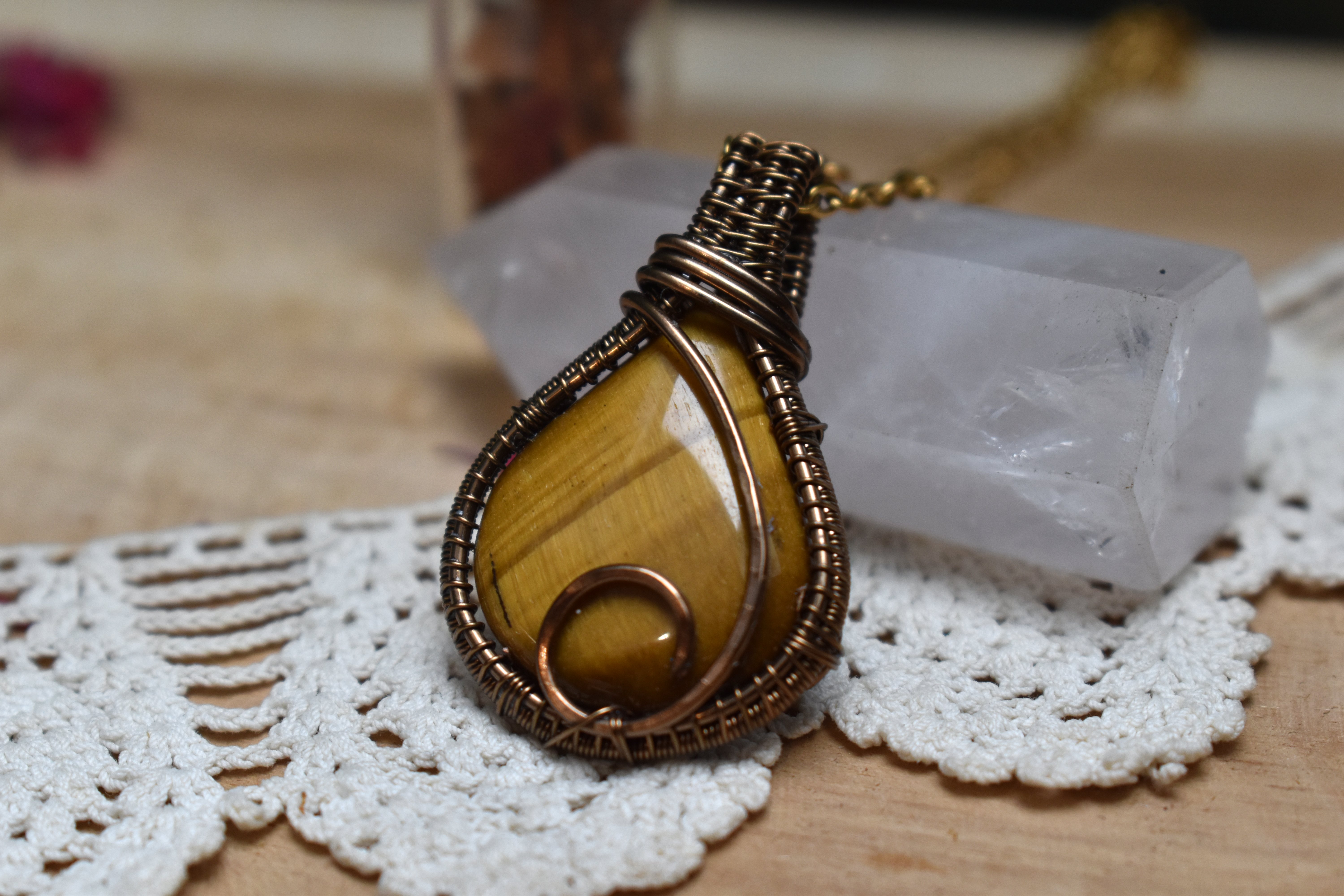 Collier ~Athéna~ Oeil de Tigre