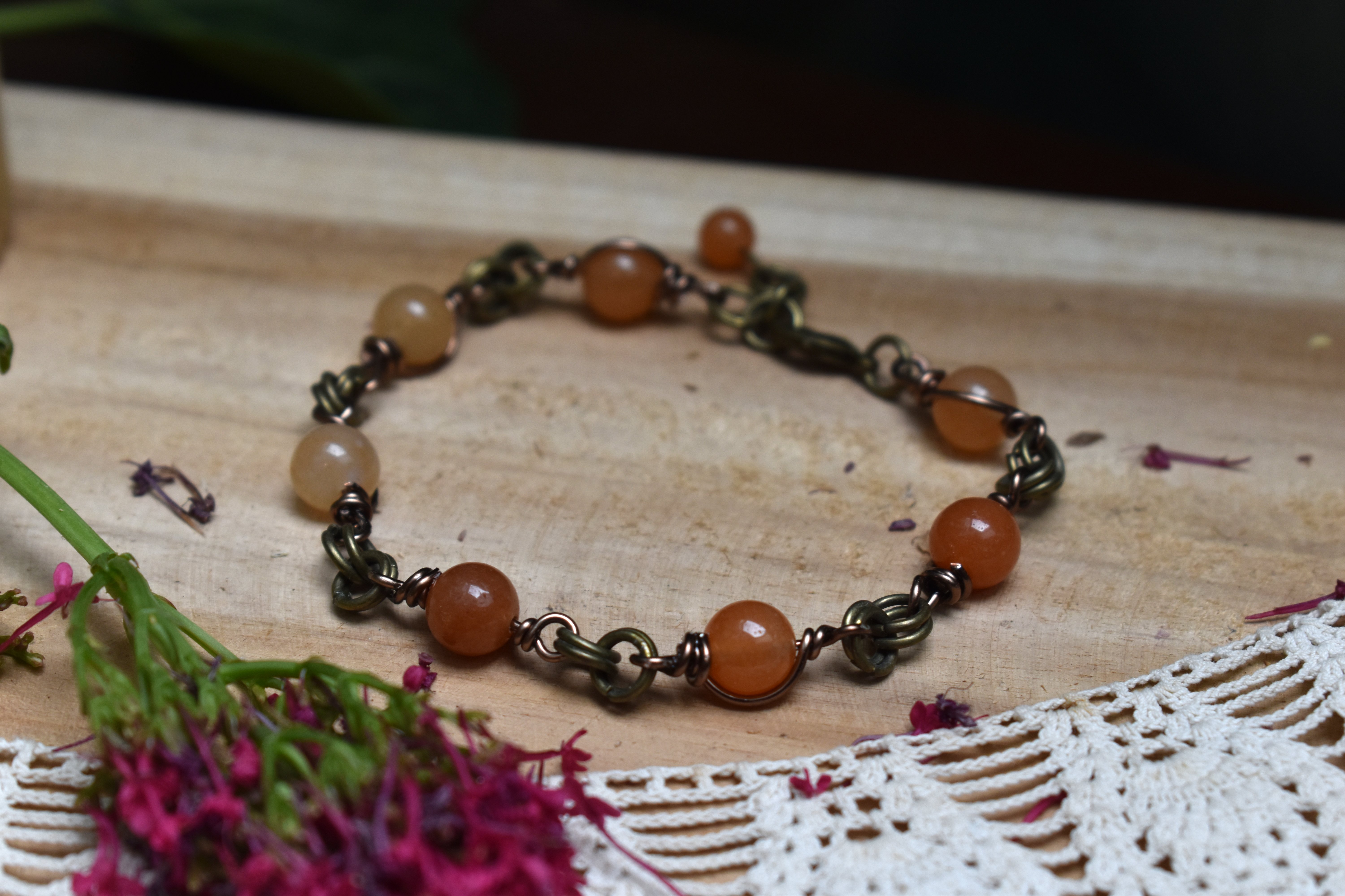 Bracelet ~Perséphone~ Aventurine Orange 