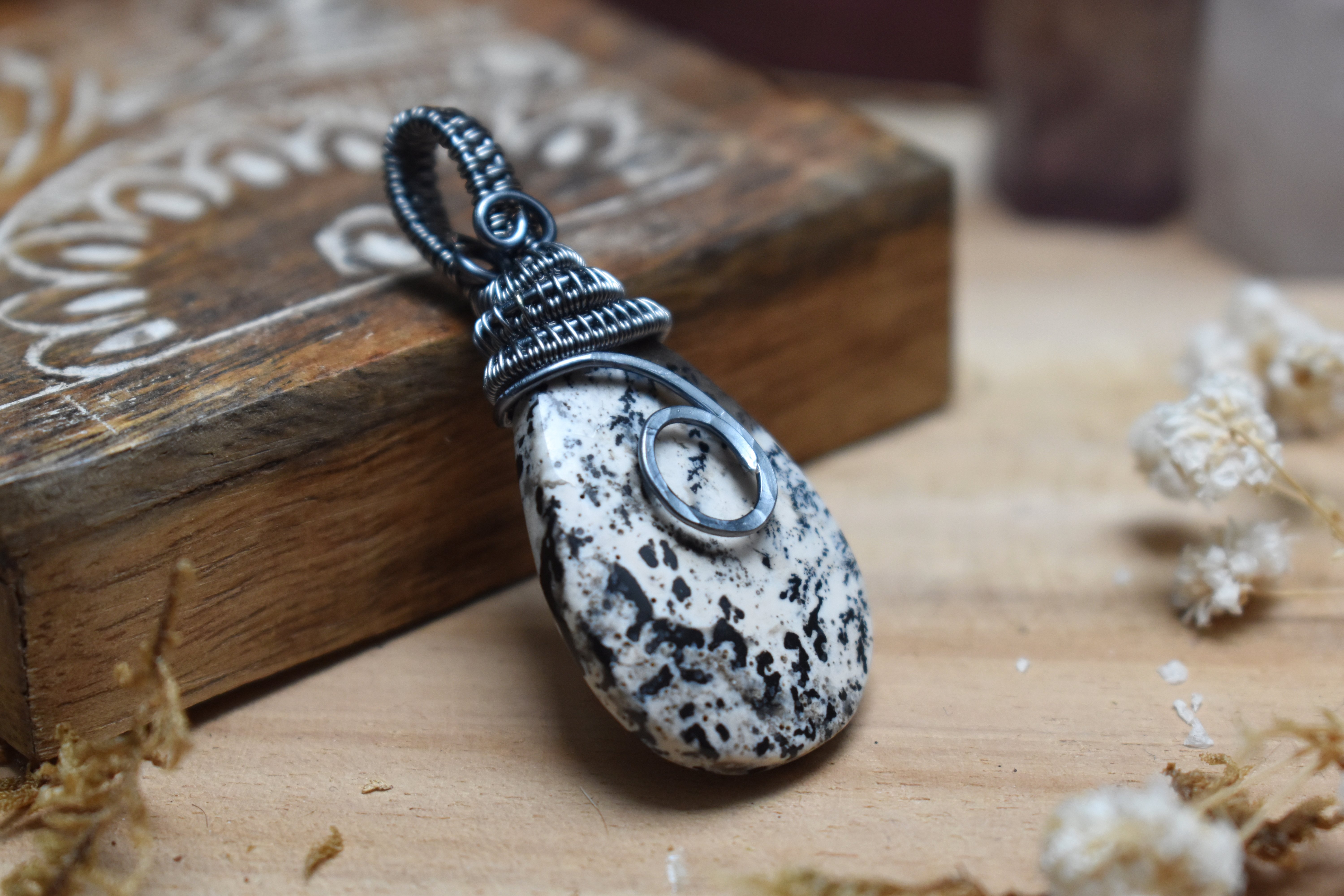 Pendentif ~Gardien du Souffle~ Opale Dentritique 