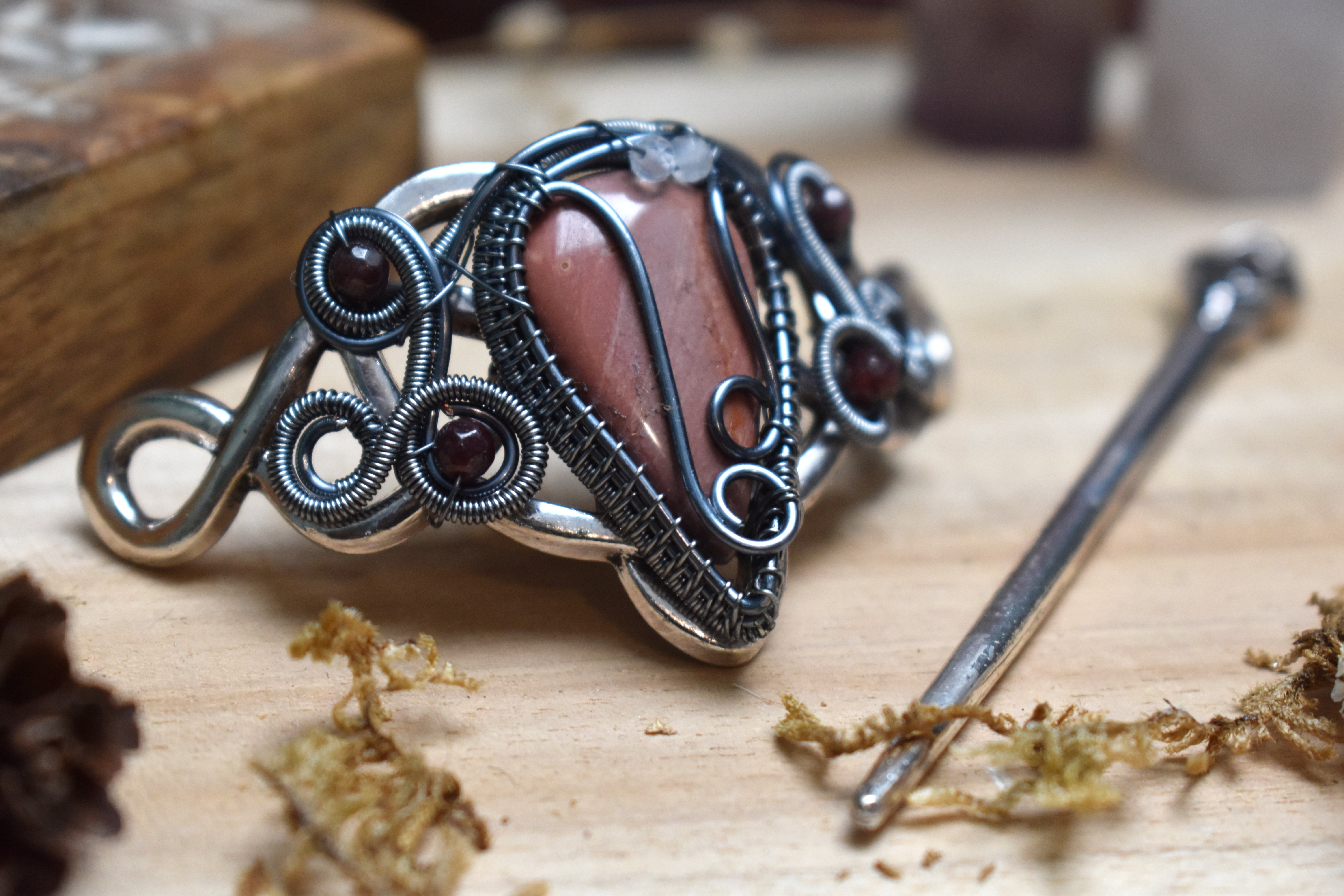 Broche à Cheveux ~Héritière d'Aubegrise~ Jaspe