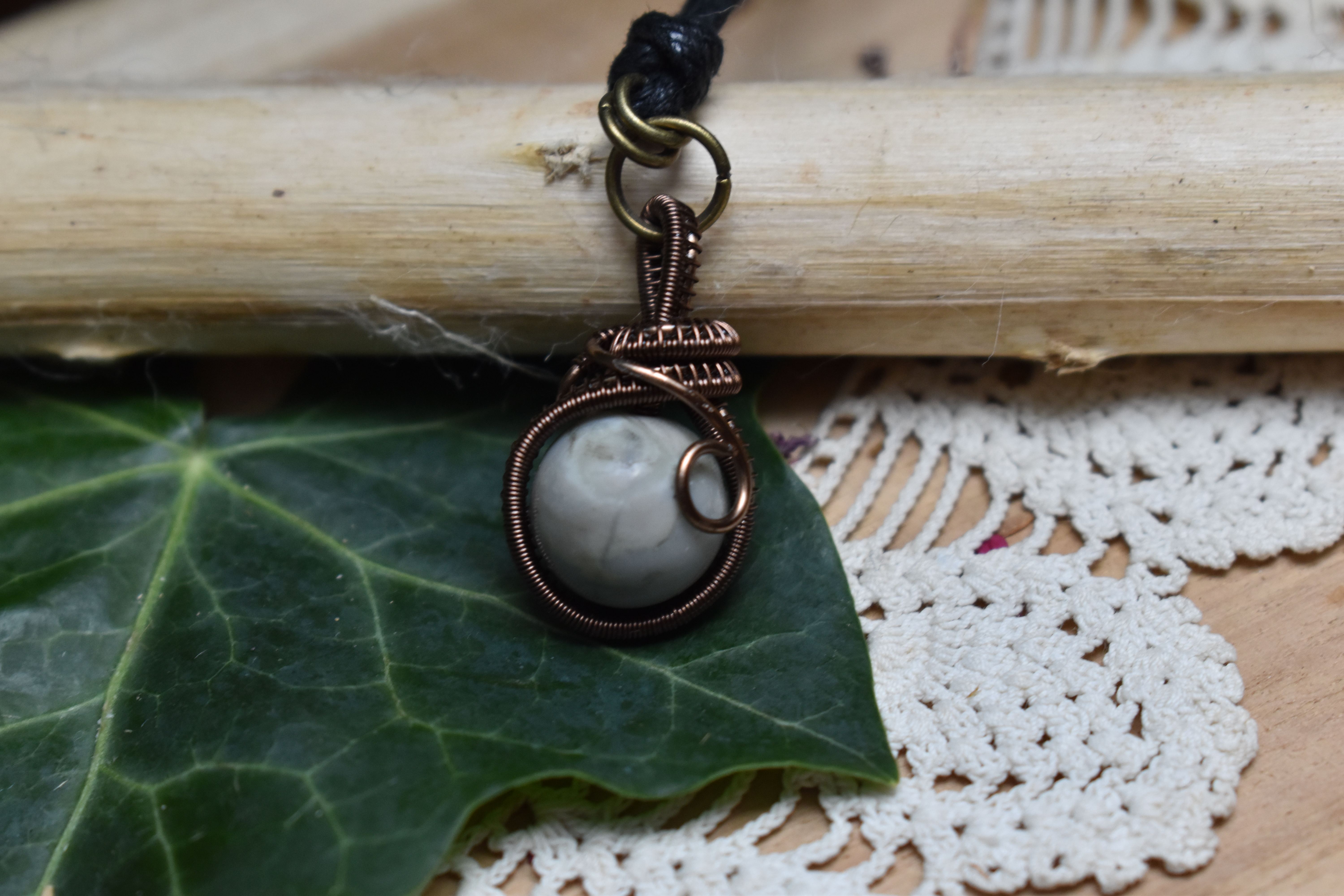 Pendentif ~Fidget~ Agate Blanche 