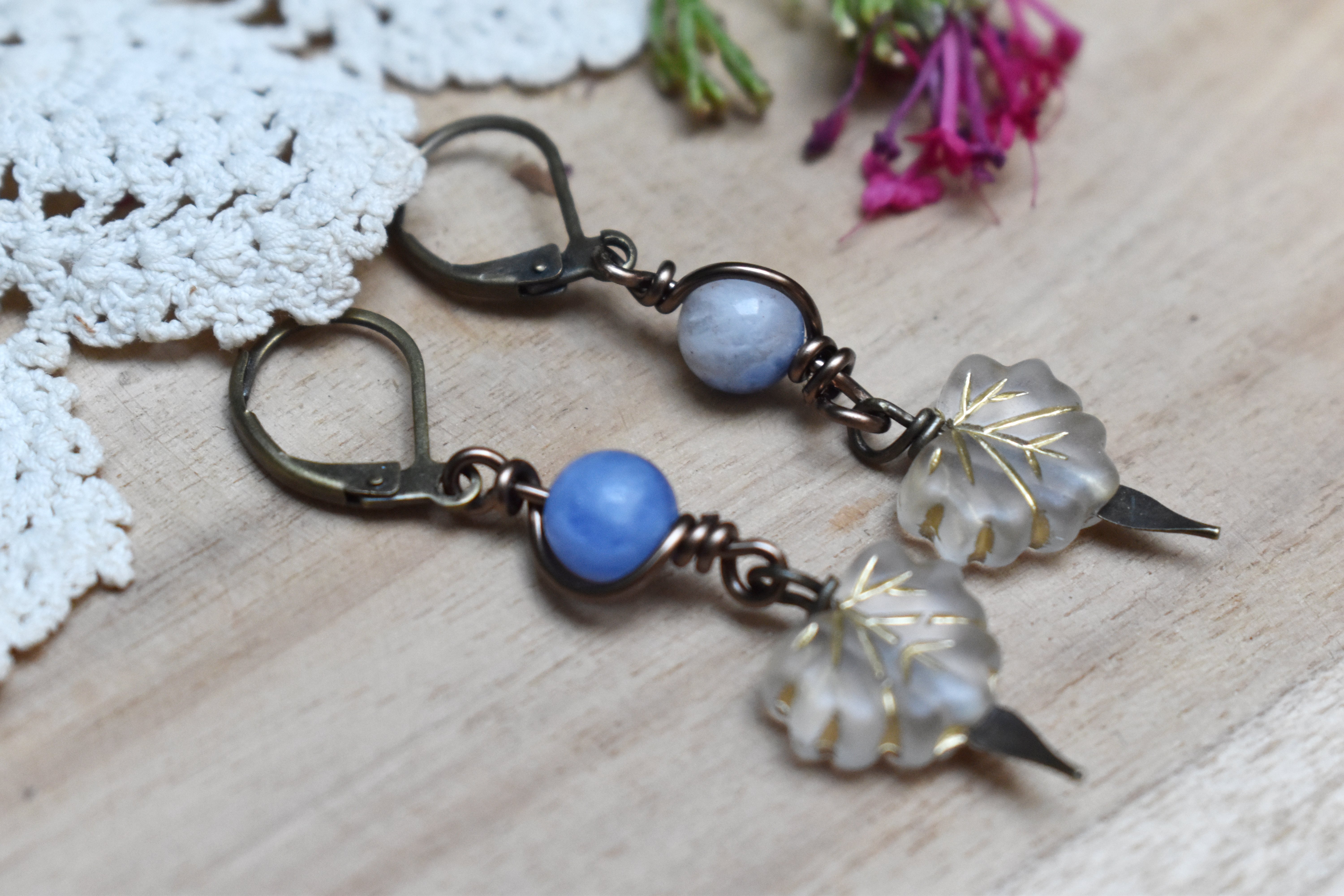 Boucles d'Oreilles ~Lyséa~ Sodalite