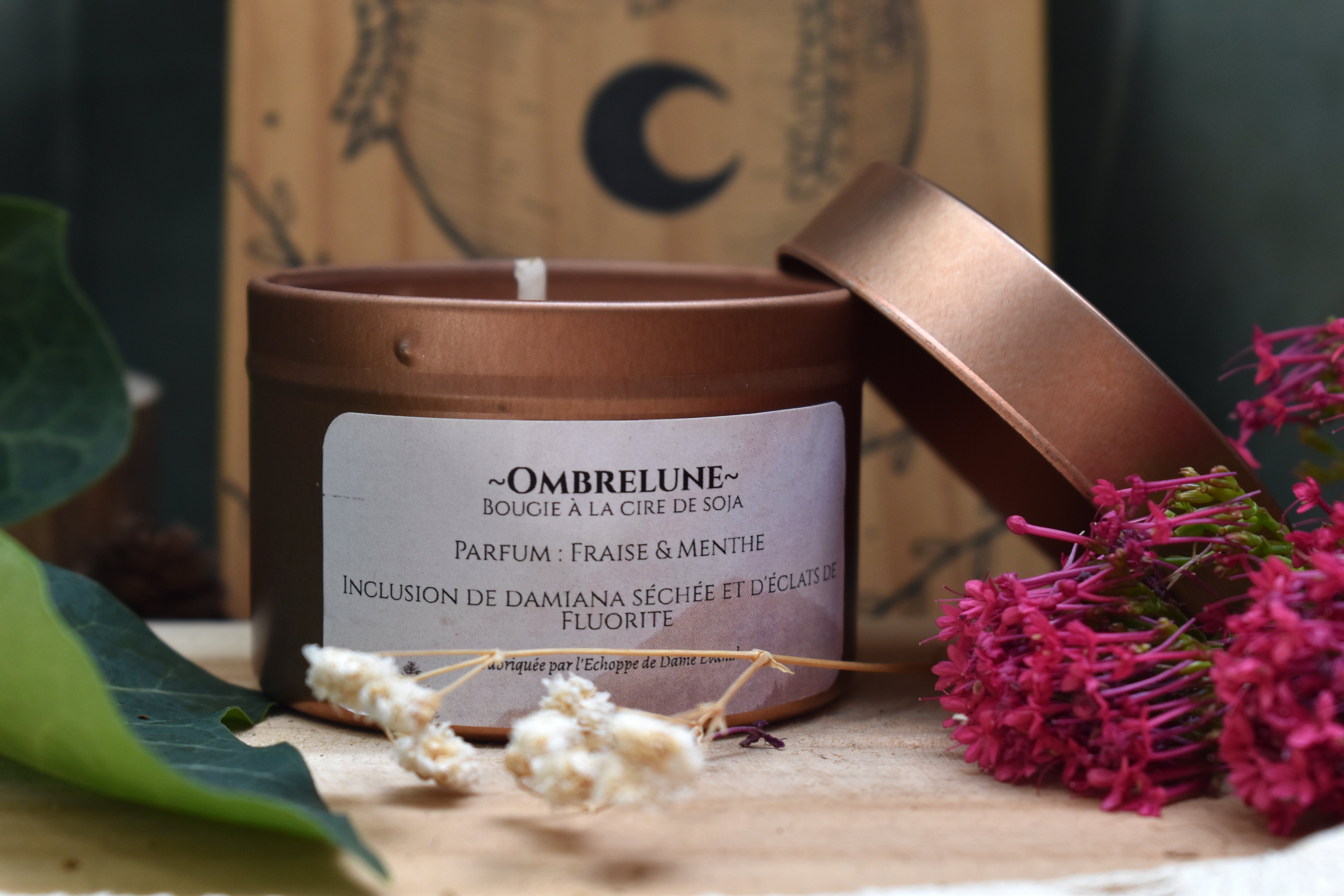 Bougie ~Ombrelune~ Fraise & Menthe 