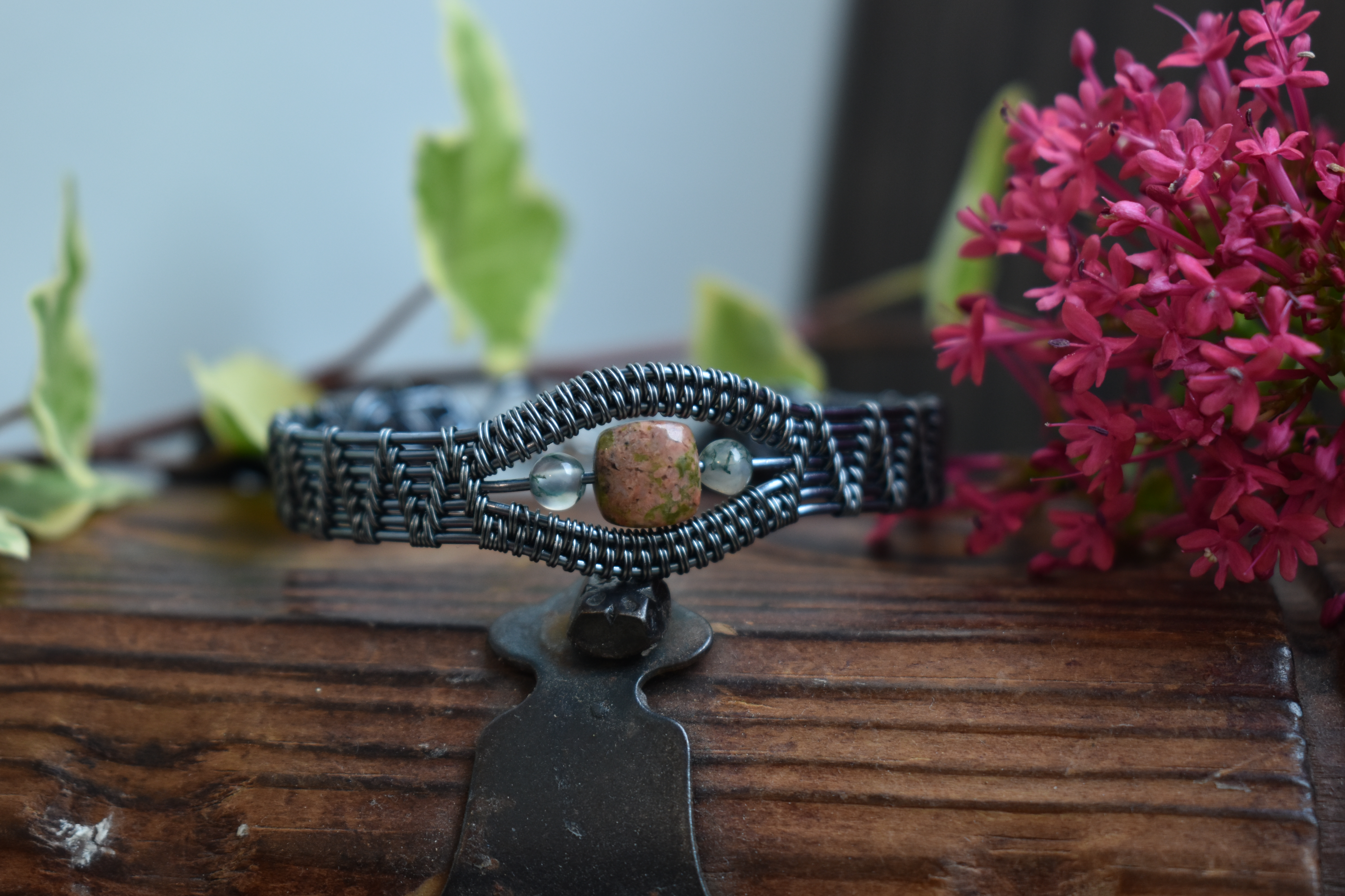 Bracelet ~Melwën~ Unakite & Agate Mousse