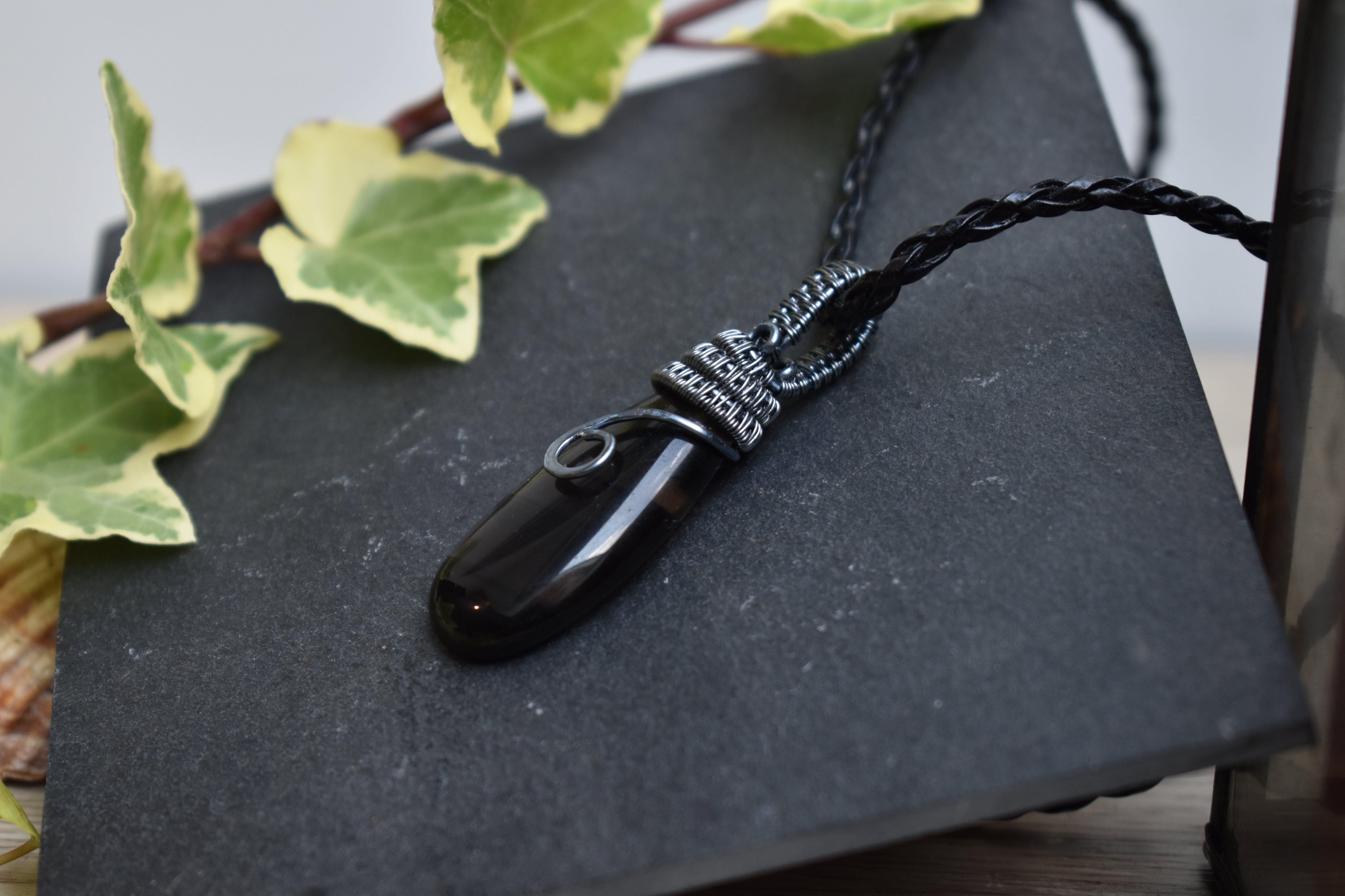 Pendentif ~Gardien du Souffle~ Obsidienne 