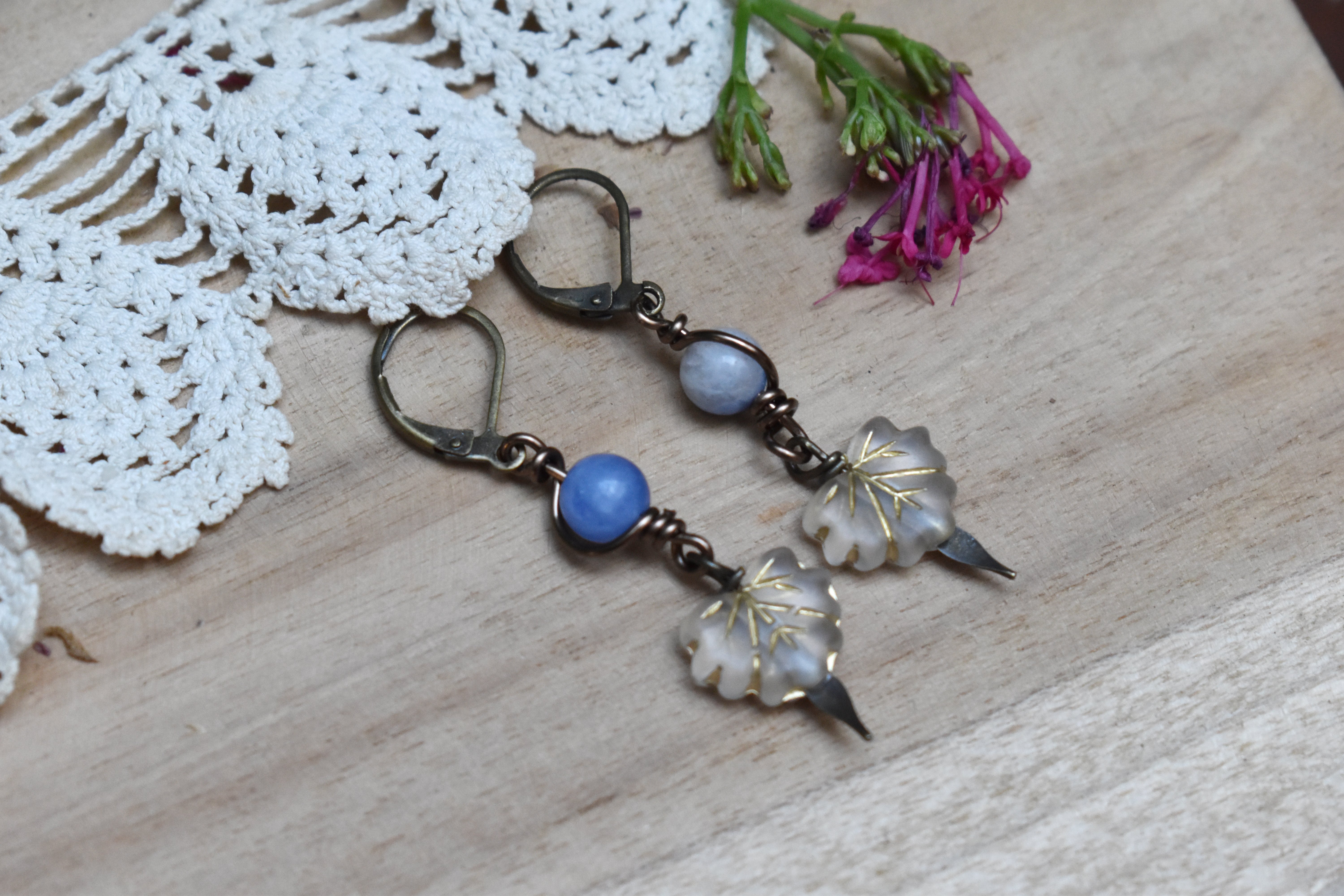 Boucles d'Oreilles ~Lyséa~ Sodalite
