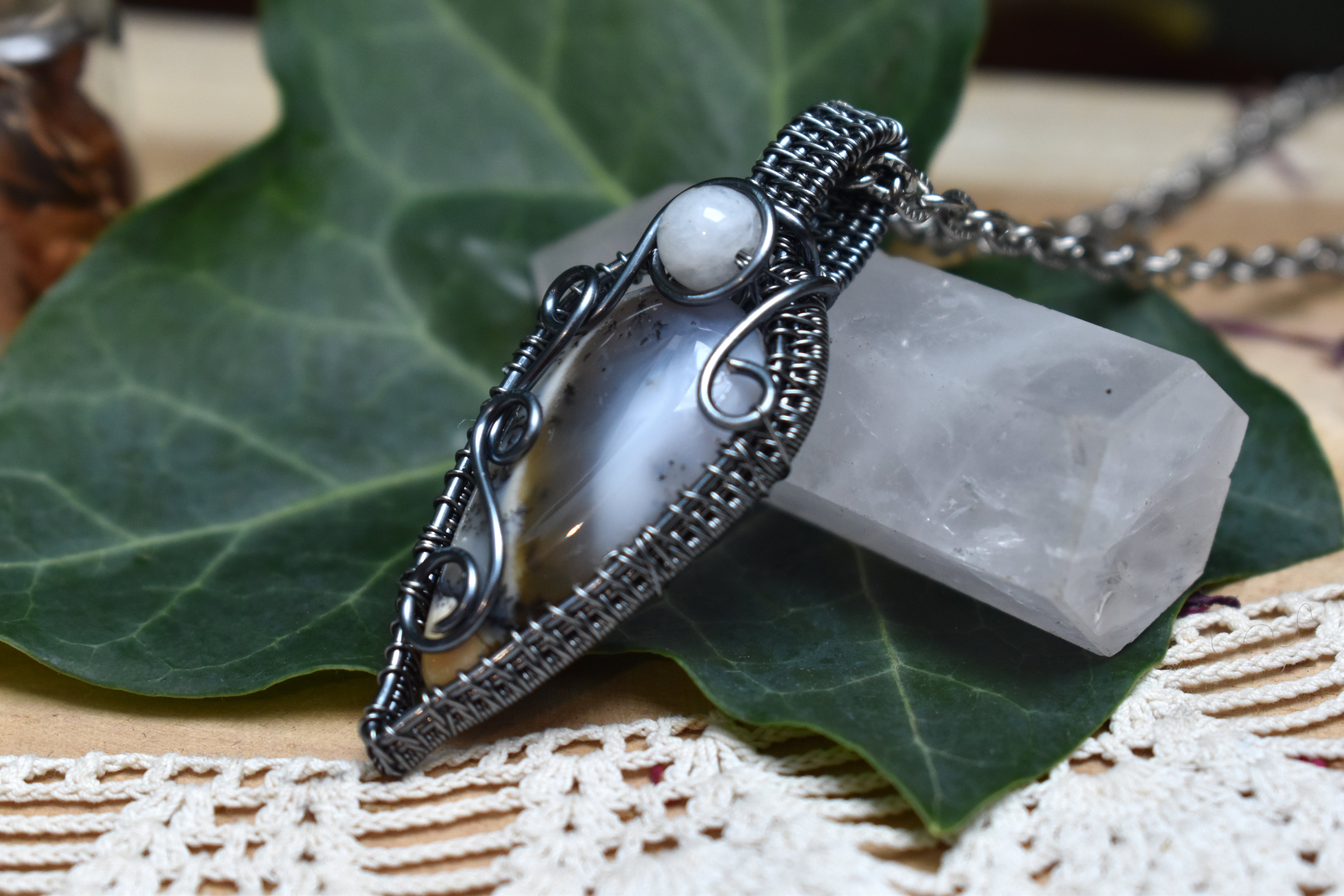 Collier ~Athéna~ Opale Dentritique
