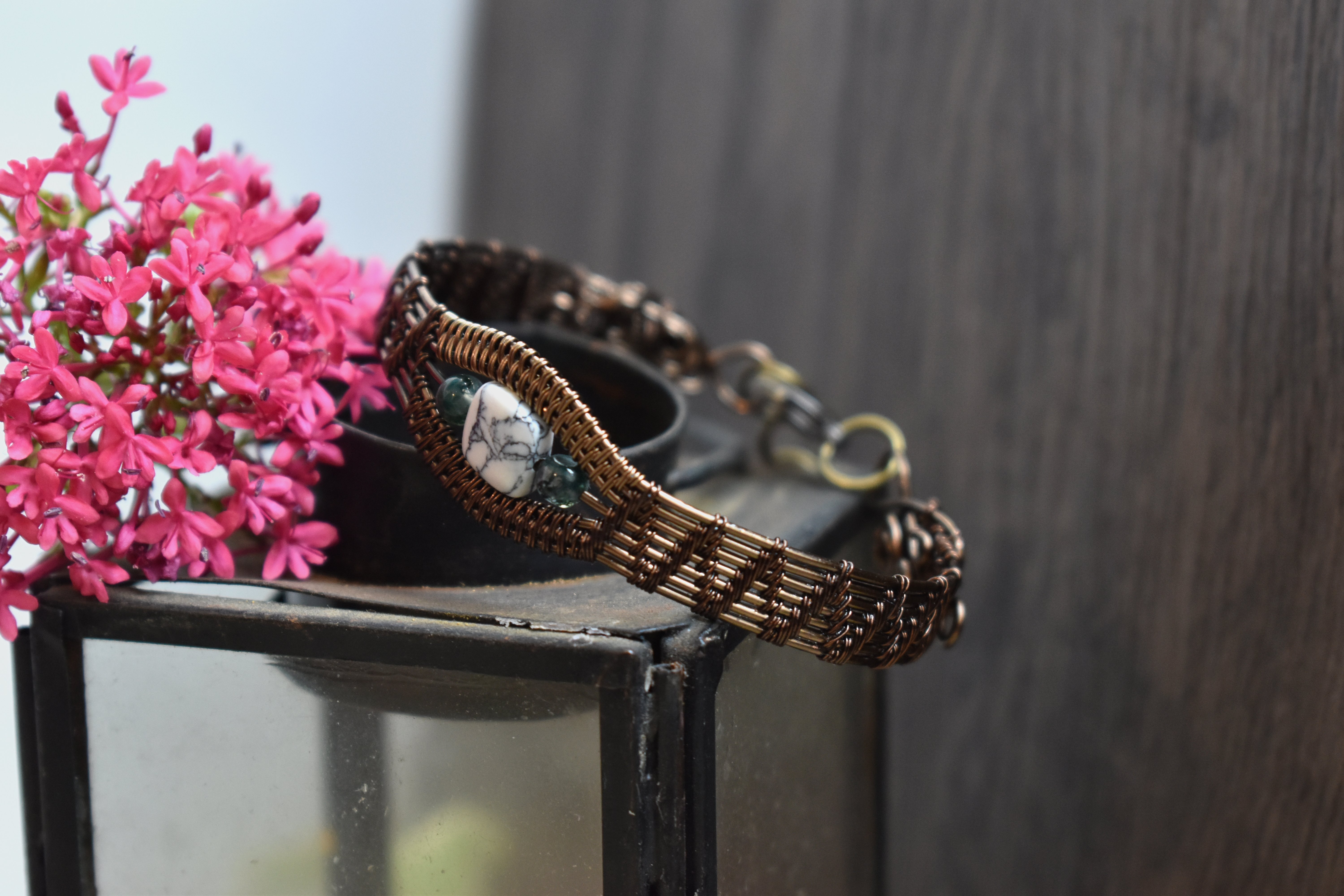 Bracelet ~Melwën~ Howlite & Agate Mousse