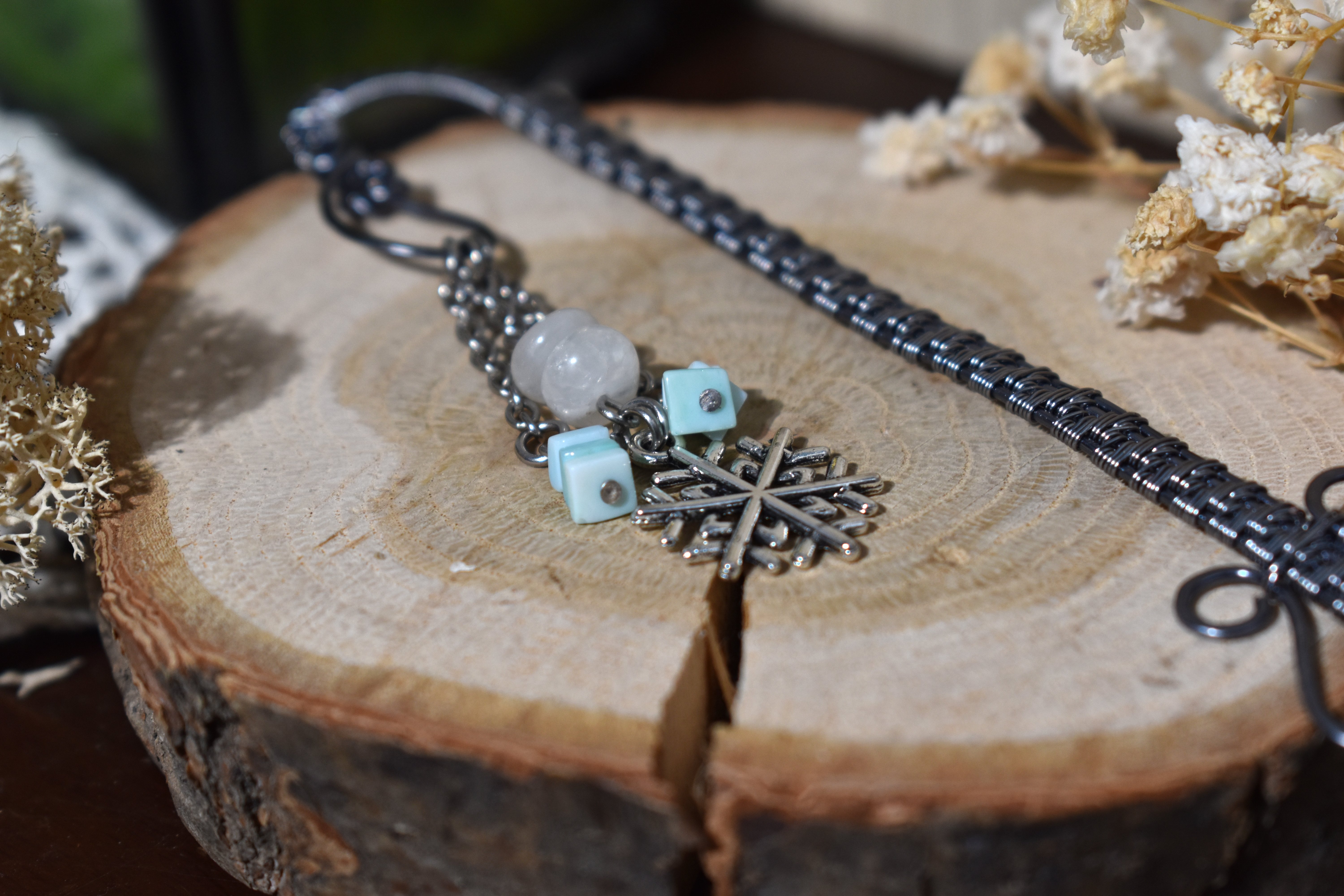 Marque Pages ~Gardien des Mots~ Opale et Péristérite