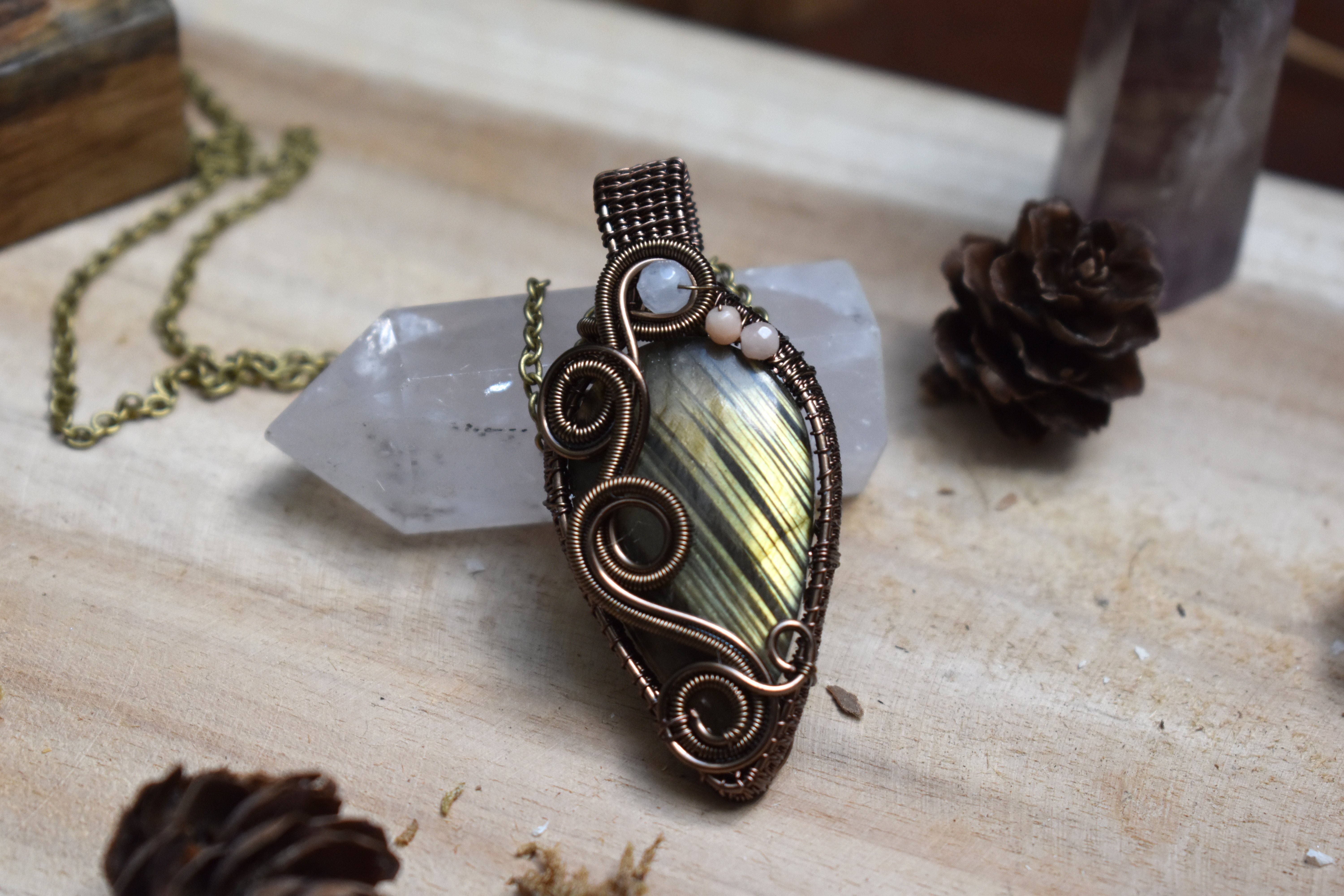 Collier ~Âme de Phoenix~ Labradorite