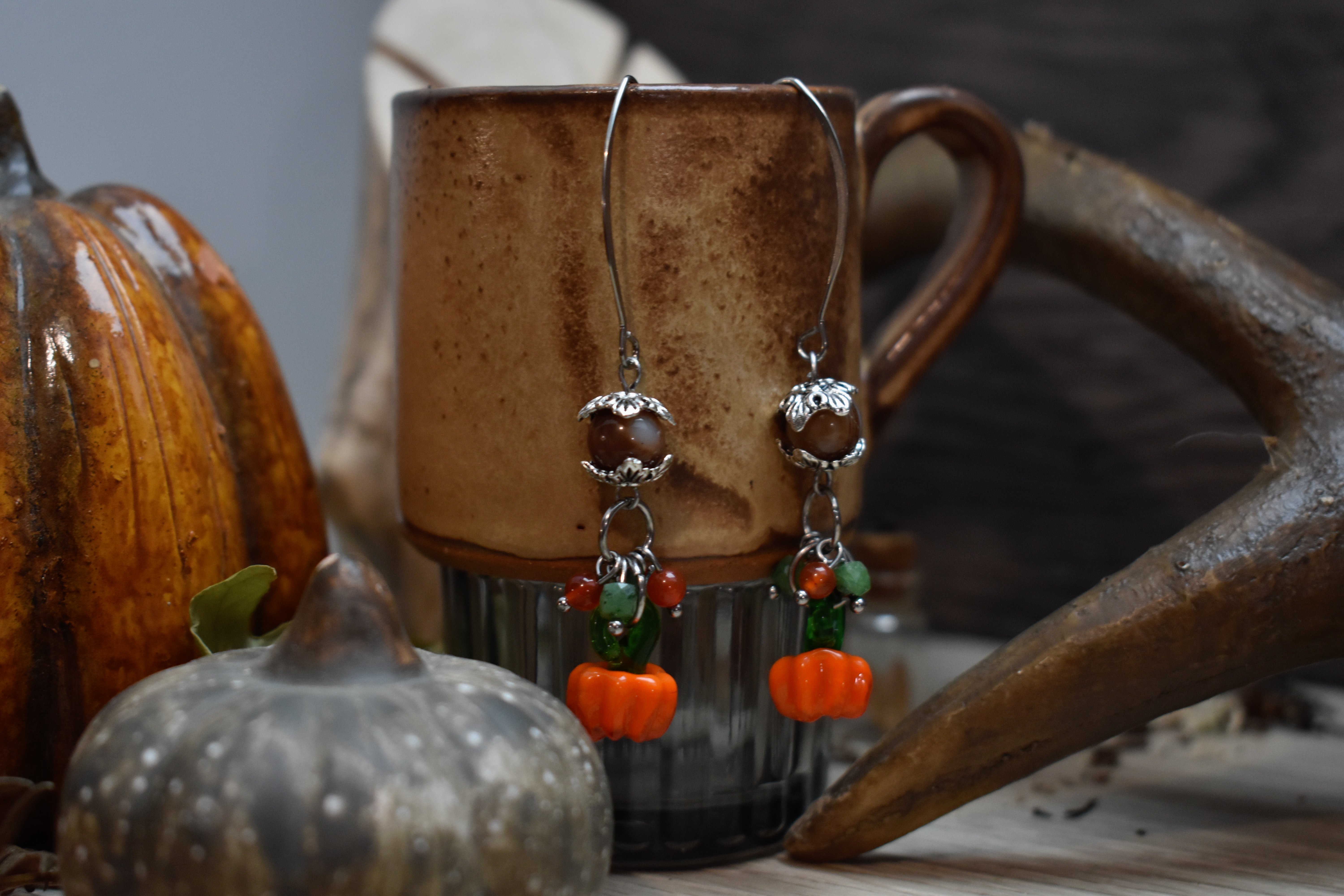 Boucles d'Oreilles ~Pumpkin~ Agate