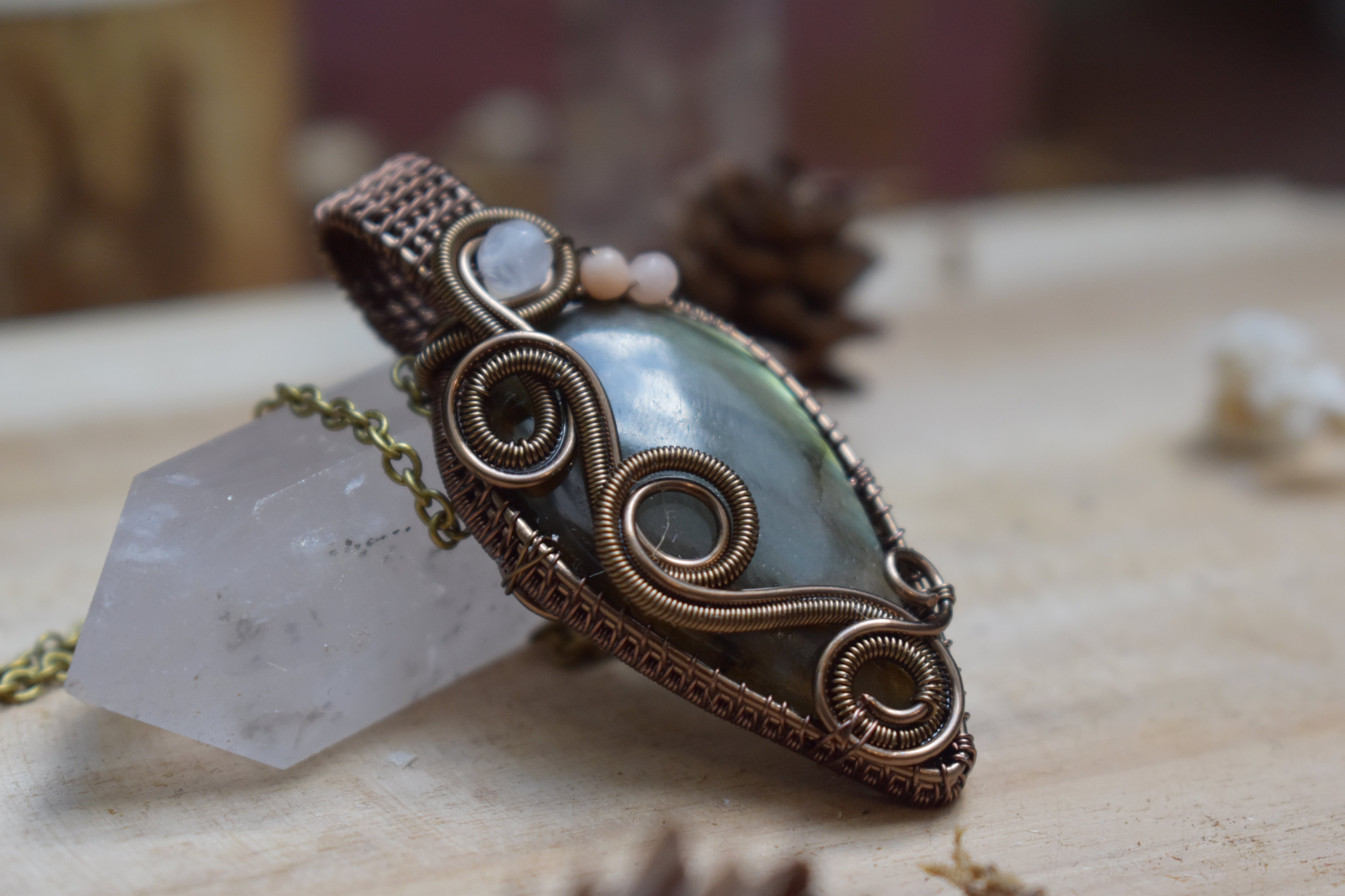 Collier ~Âme de Phoenix~ Labradorite 