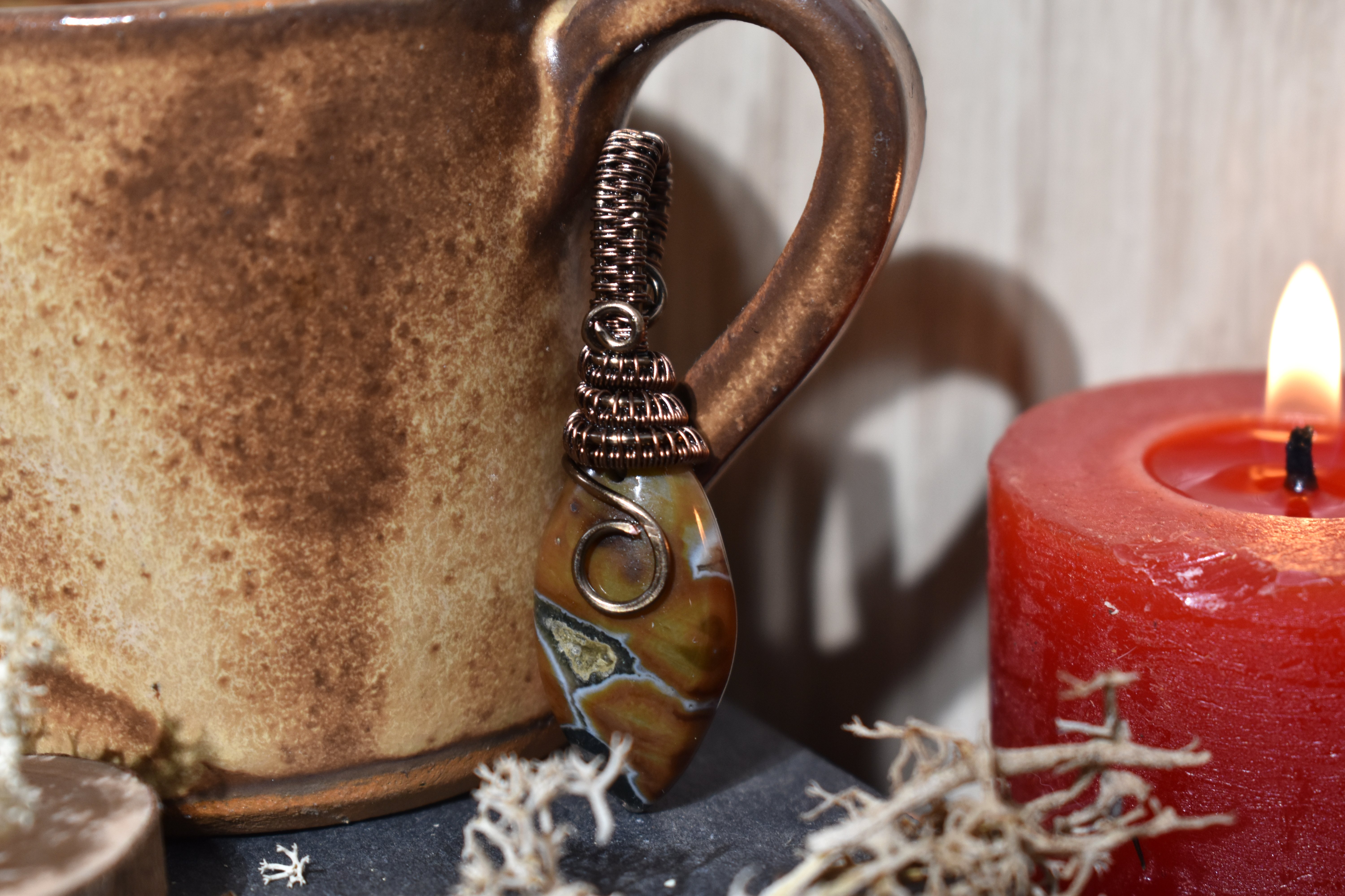 Pendentif ~Gardien du Souffle~ Jaspe Océan