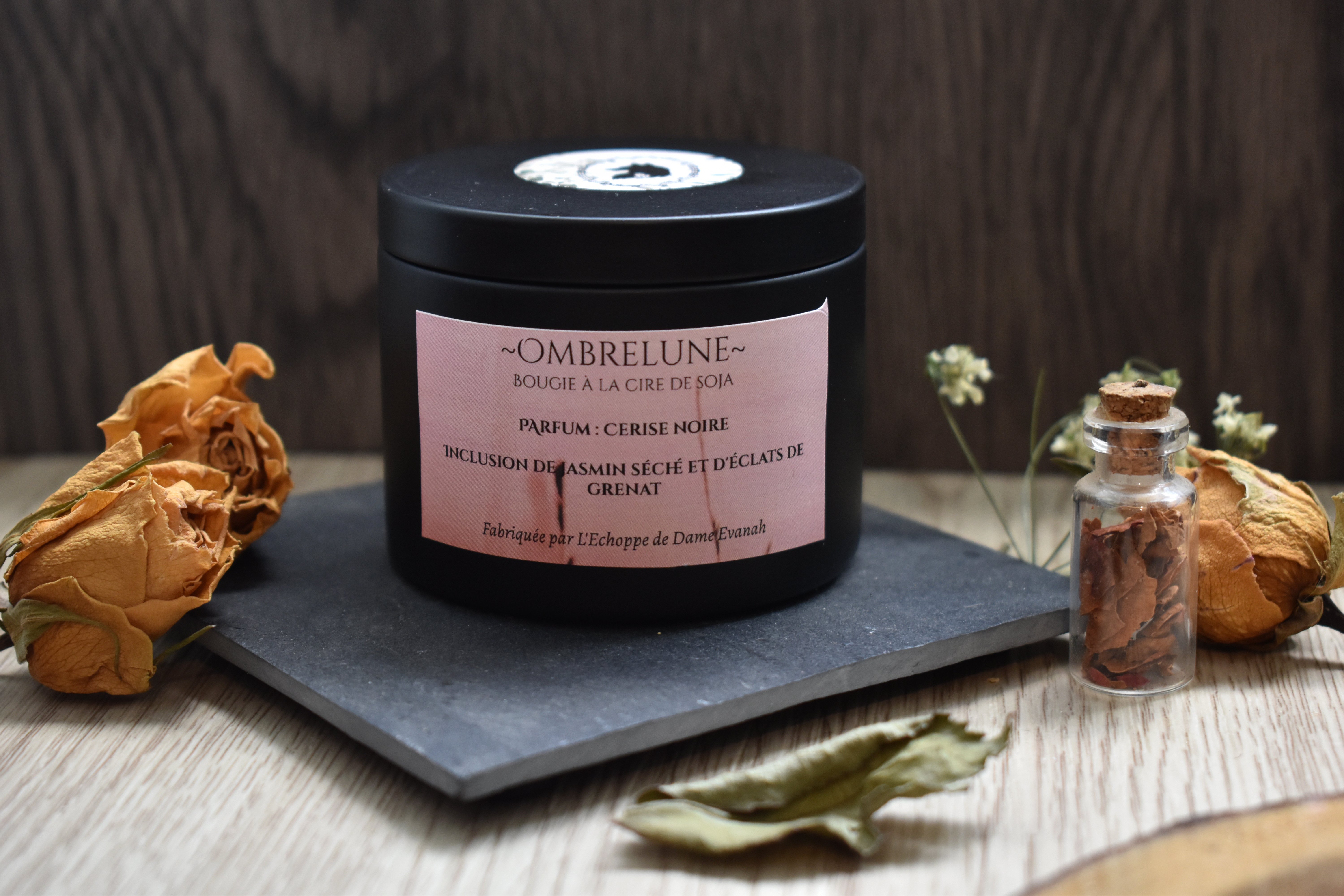 Bougie ~Ombrelune~ Cerise Noire / 100g