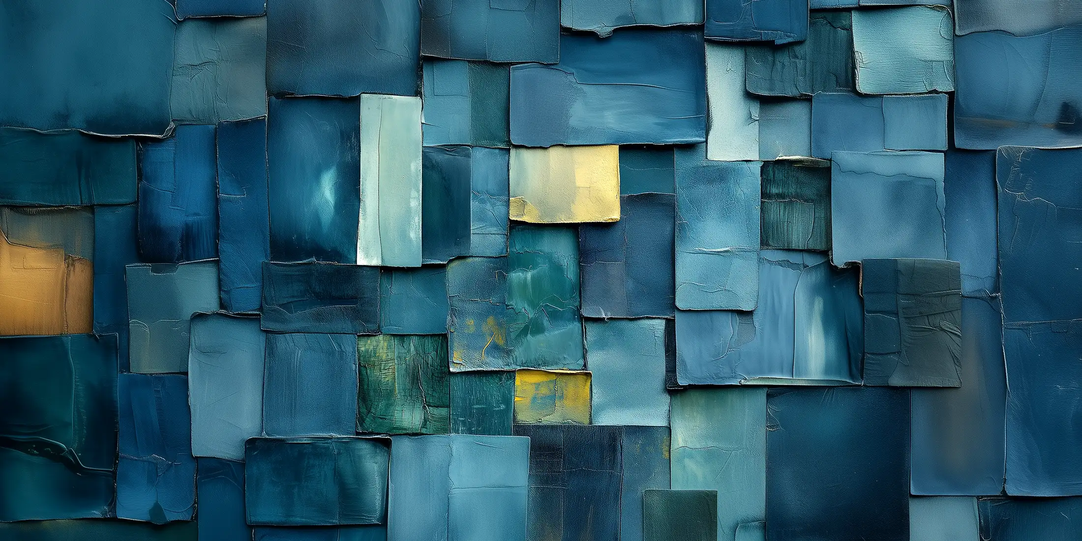 Patchwork bleu et or 