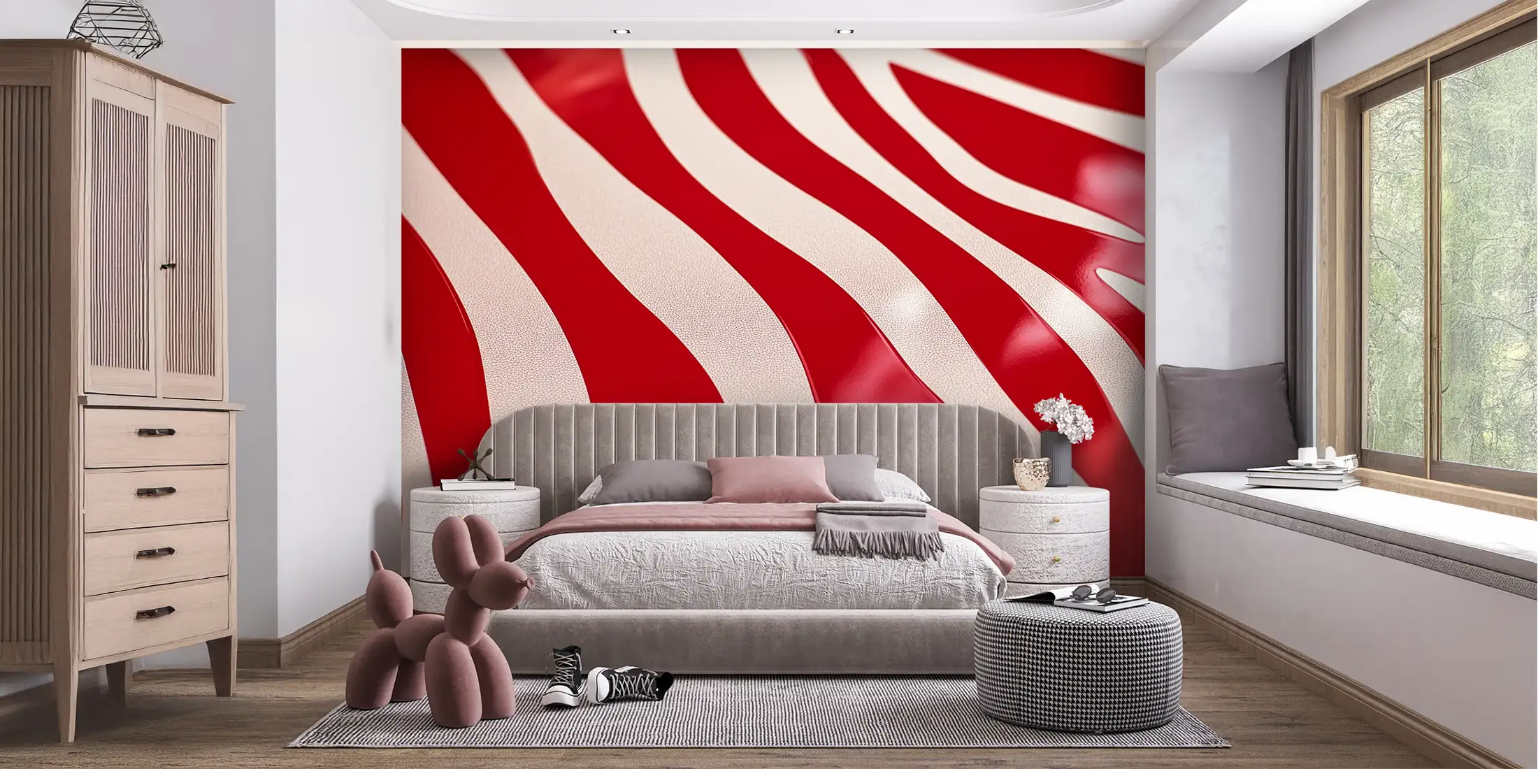 Rayures rouge brillant