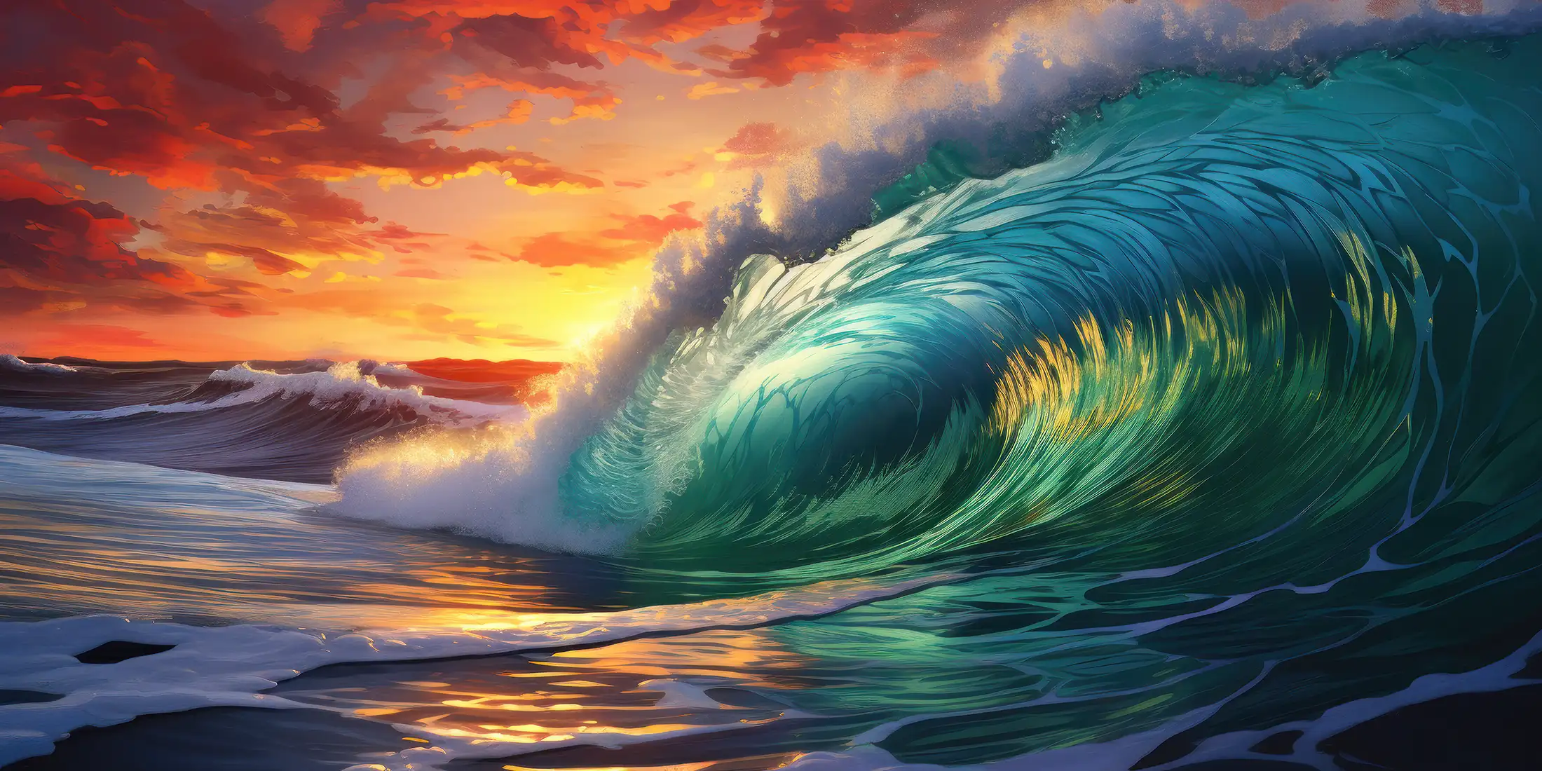 Vague au crépuscule