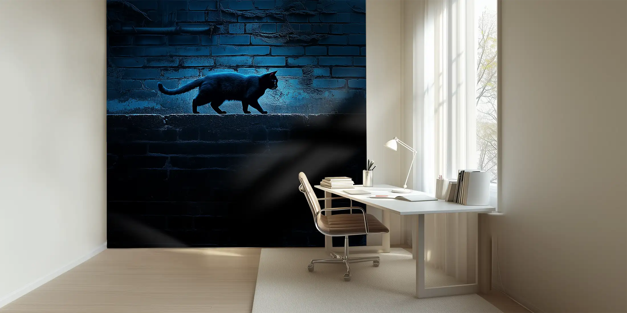 Chat sur le mur