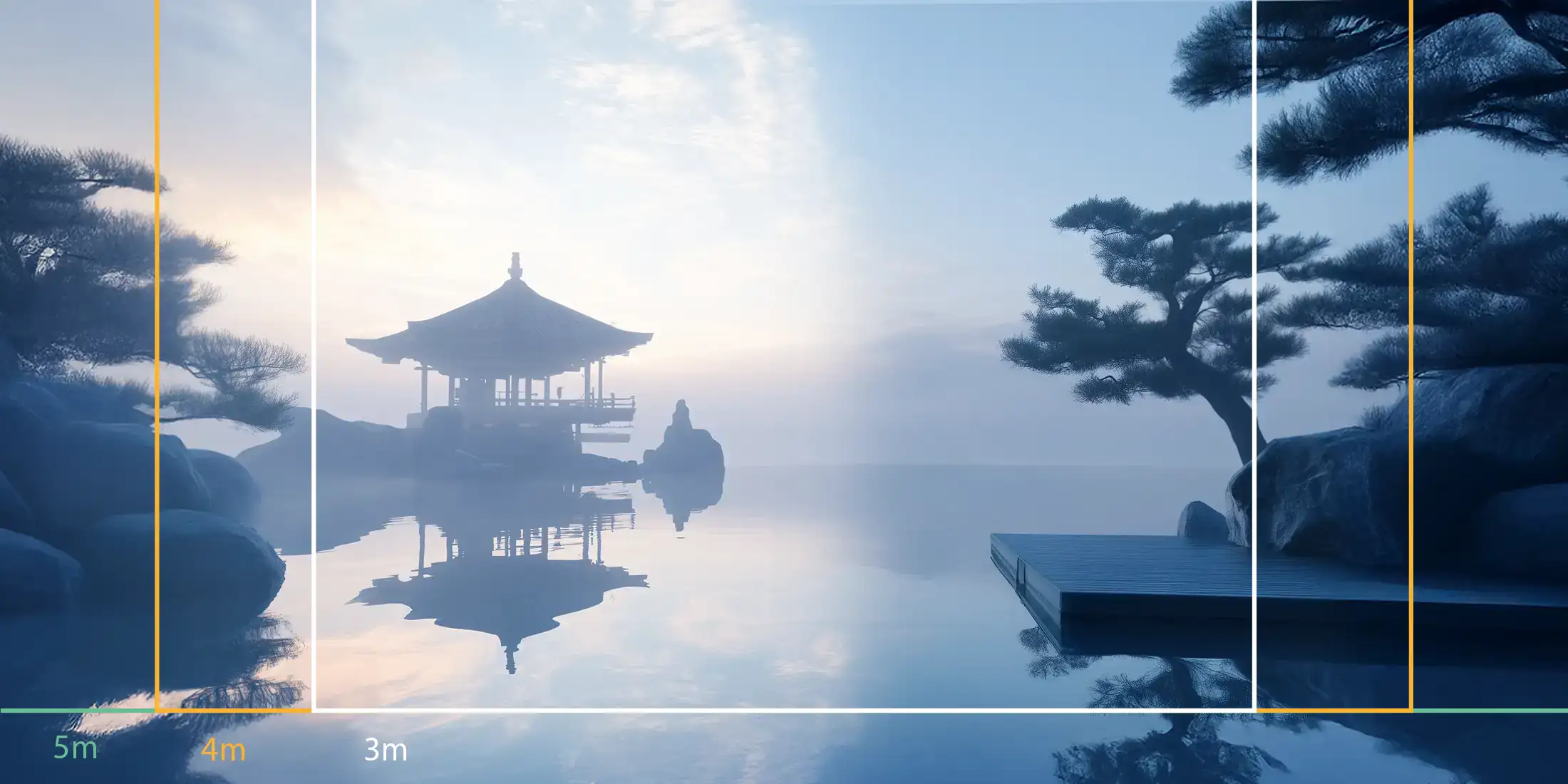 Lac zen & temple japonais