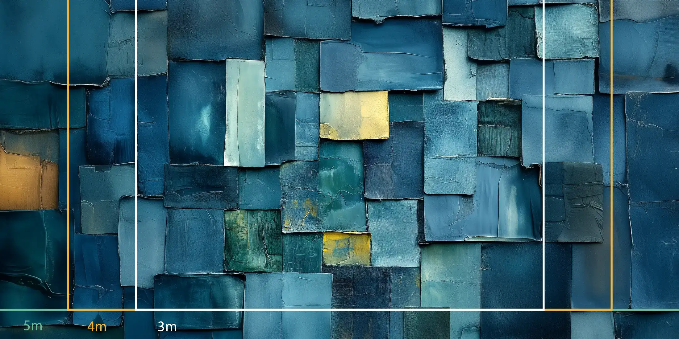 Patchwork bleu et or 