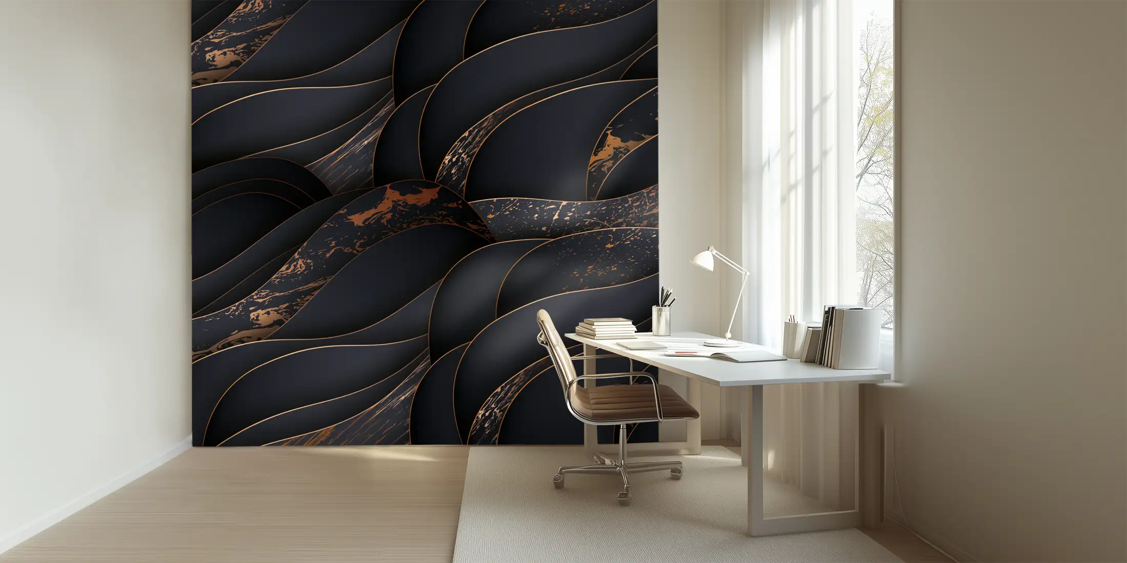 Vagues noires & bronze