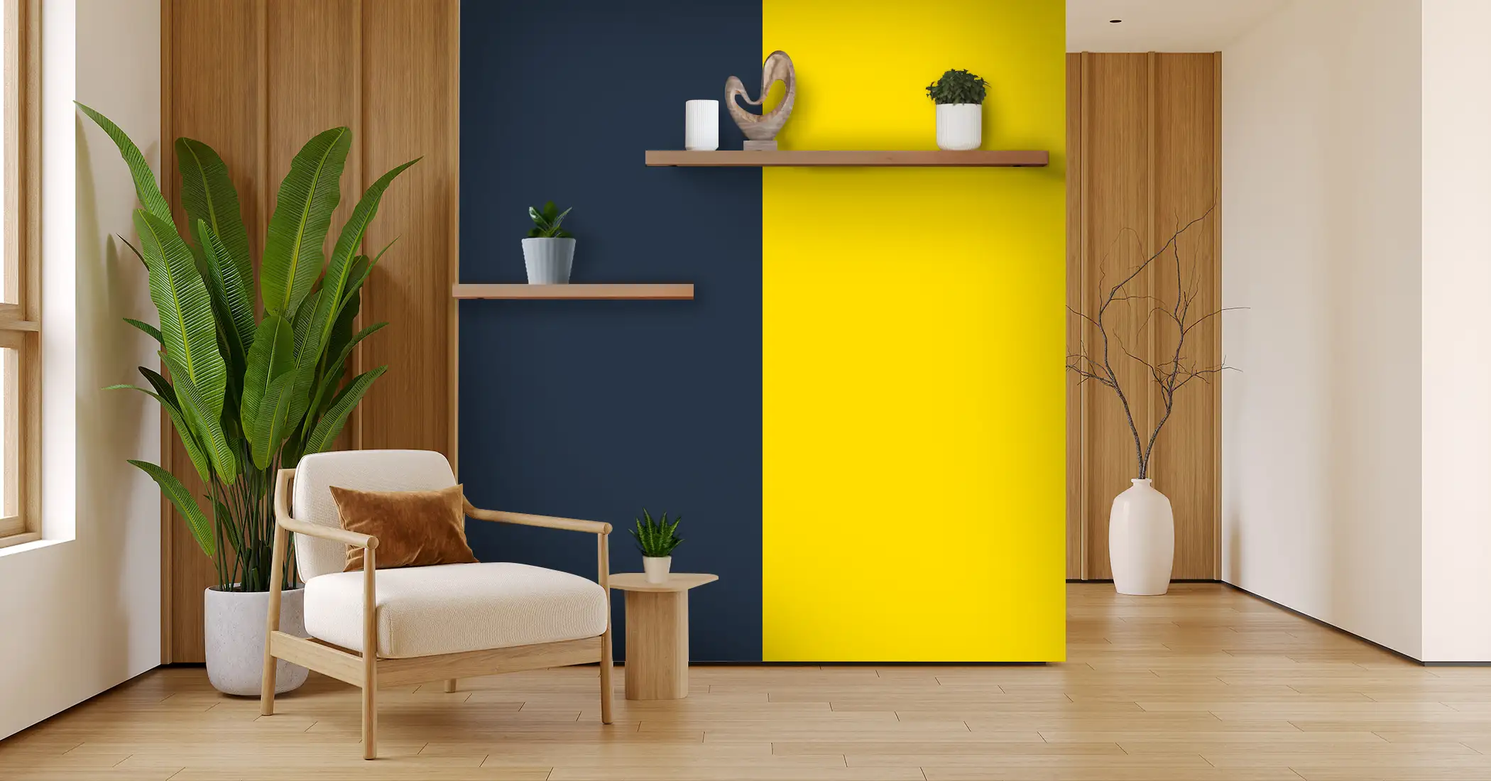 Bicolore Bleu marine et Jaune