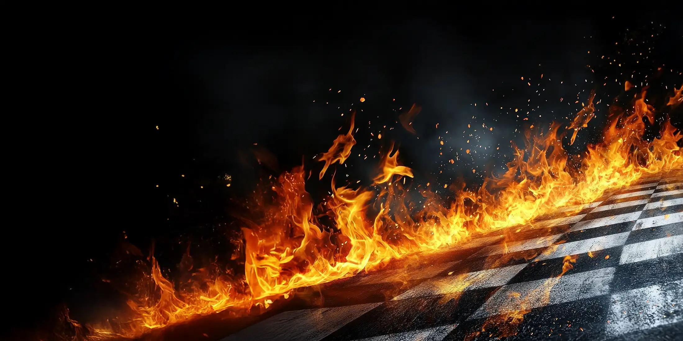 Road in fire