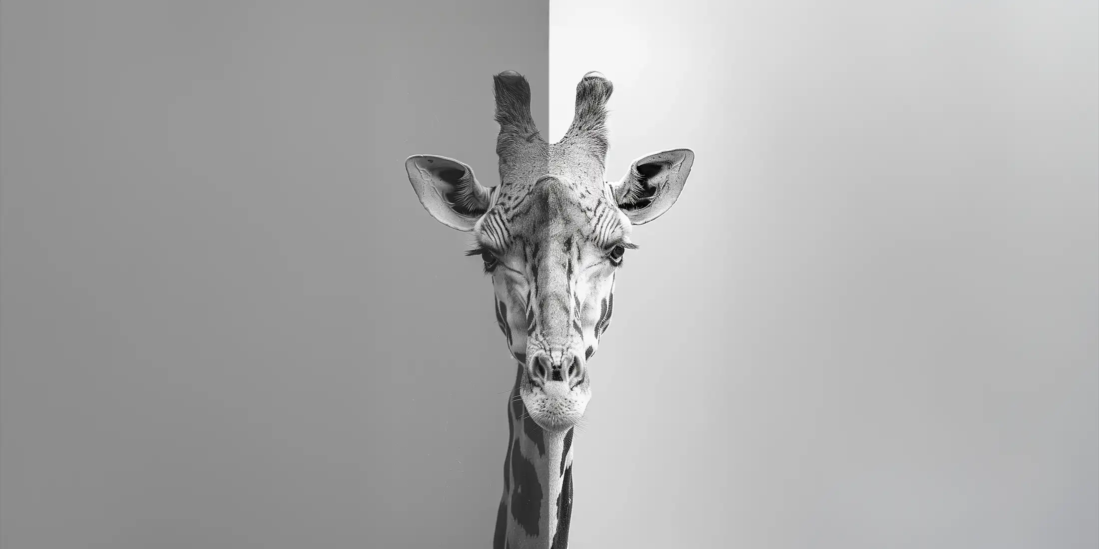 Portrait de girafe noir et blanc