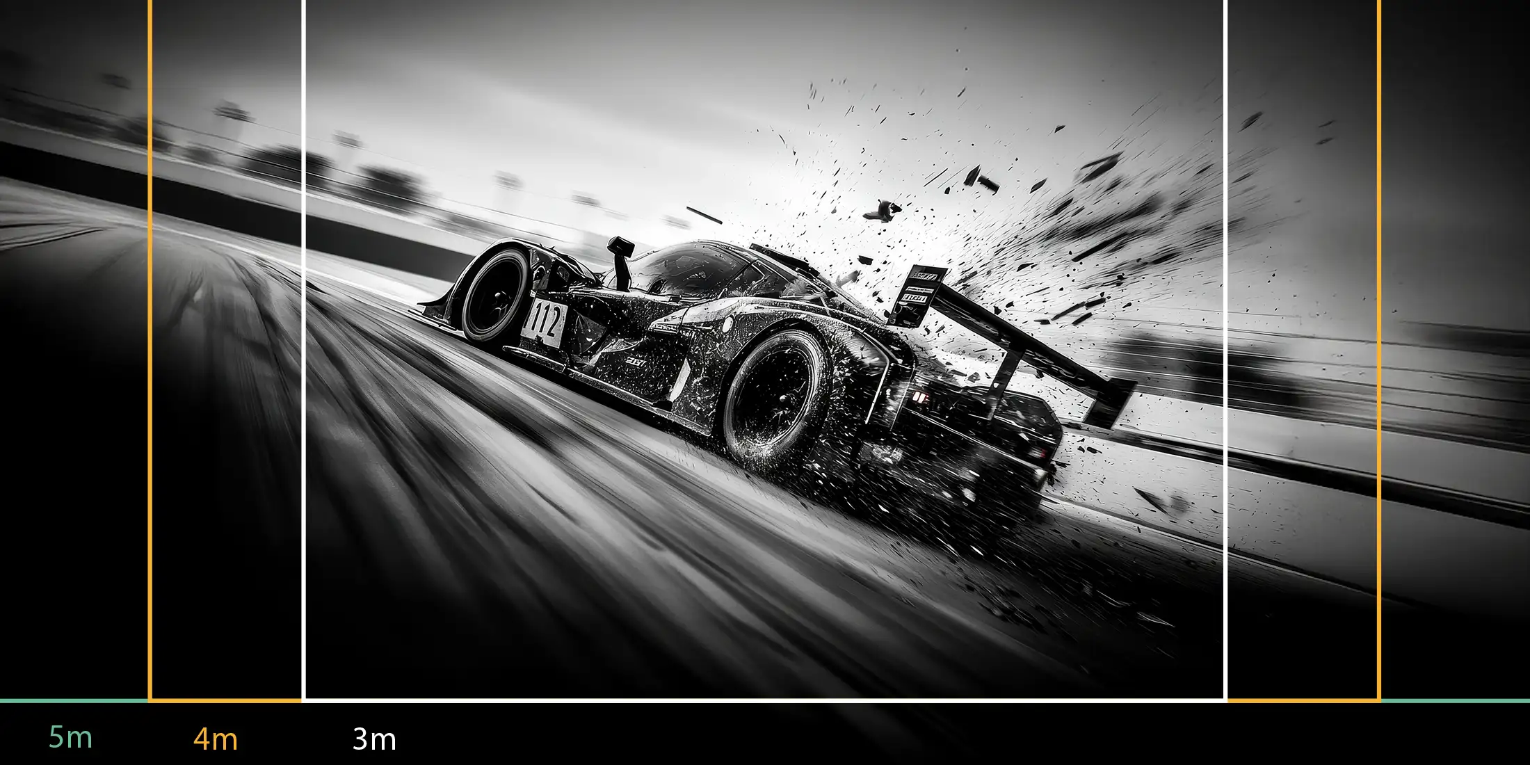 Voiture de course N&B