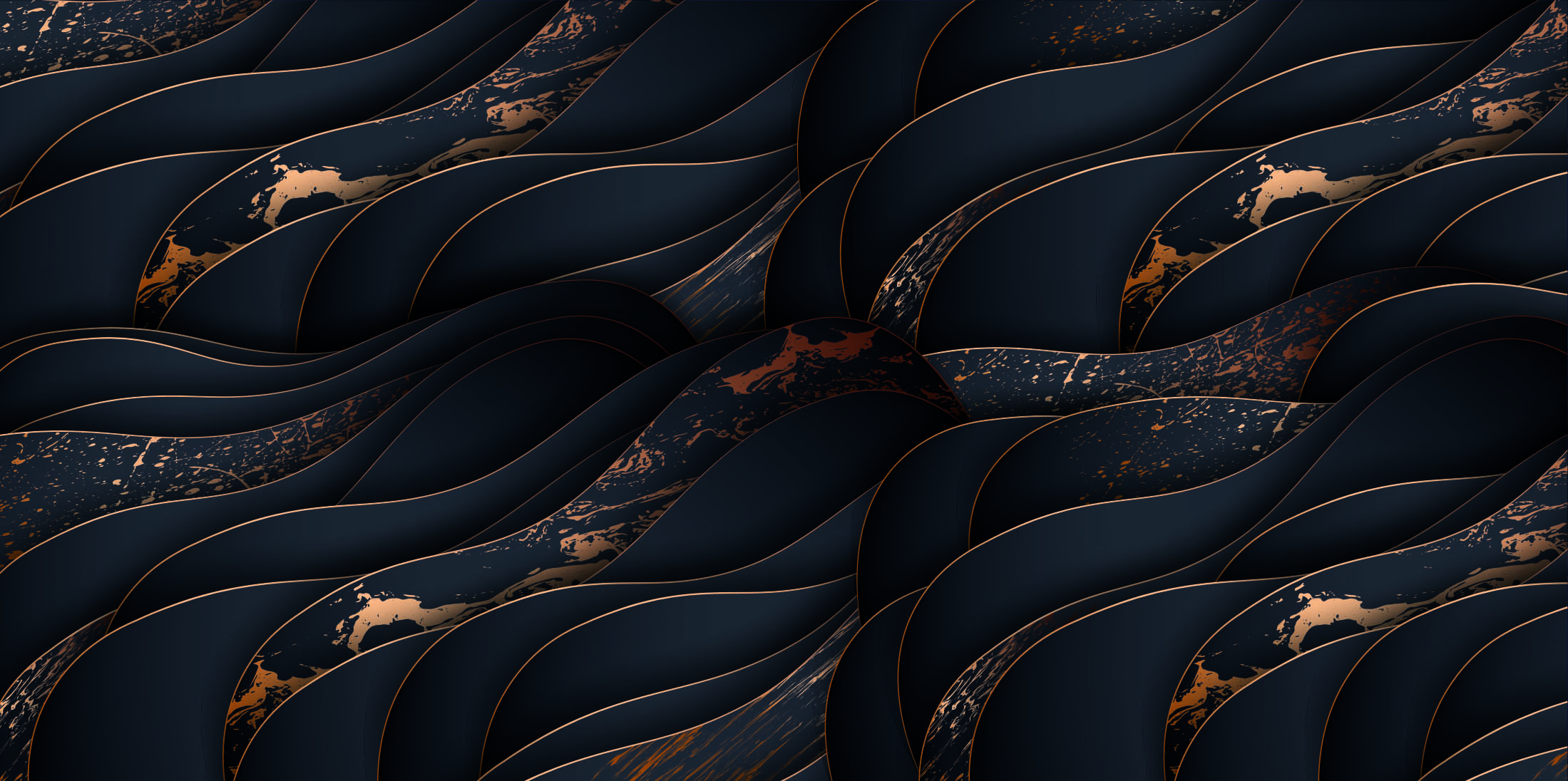 Vagues noires & bronze