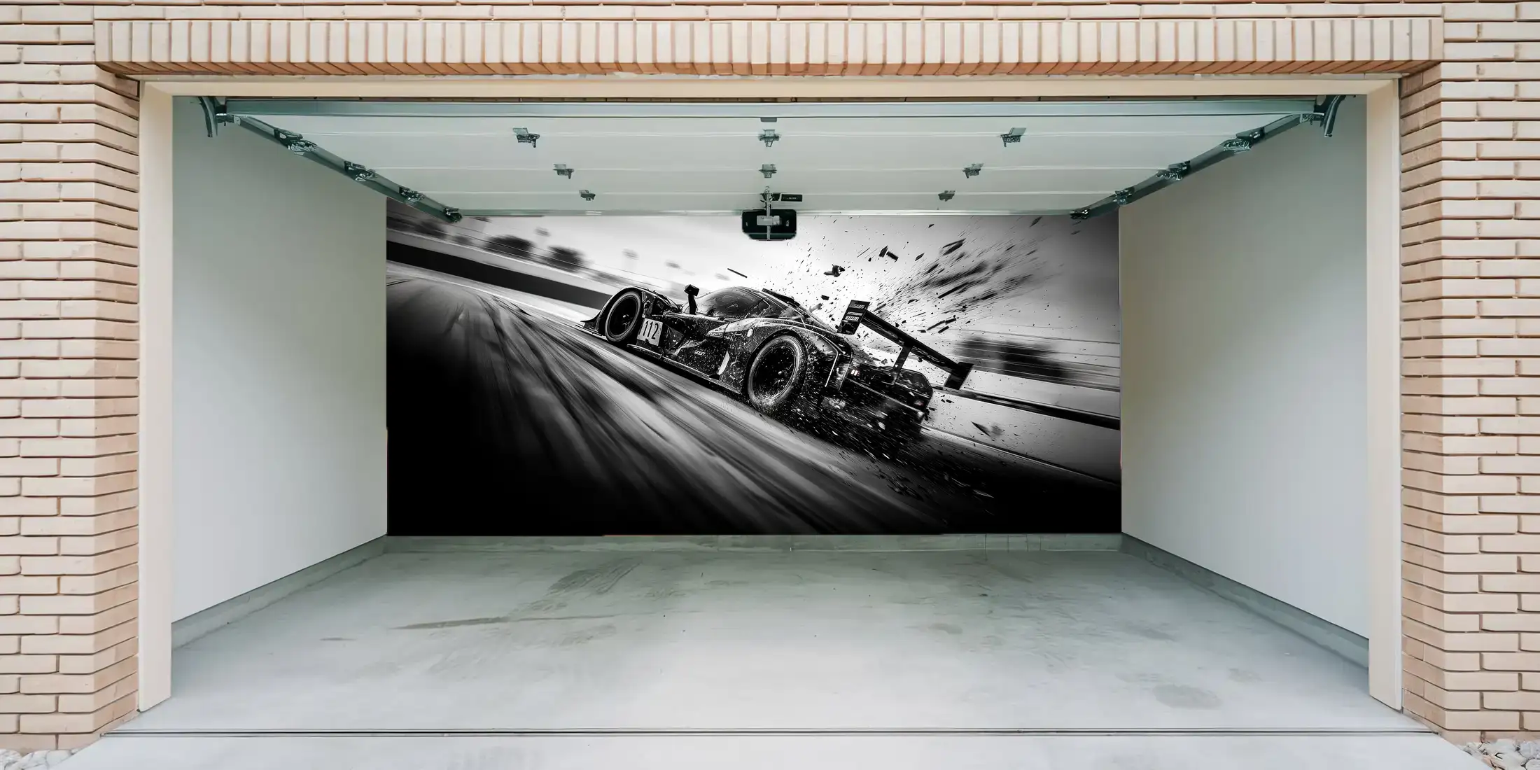 Voiture de course N&B